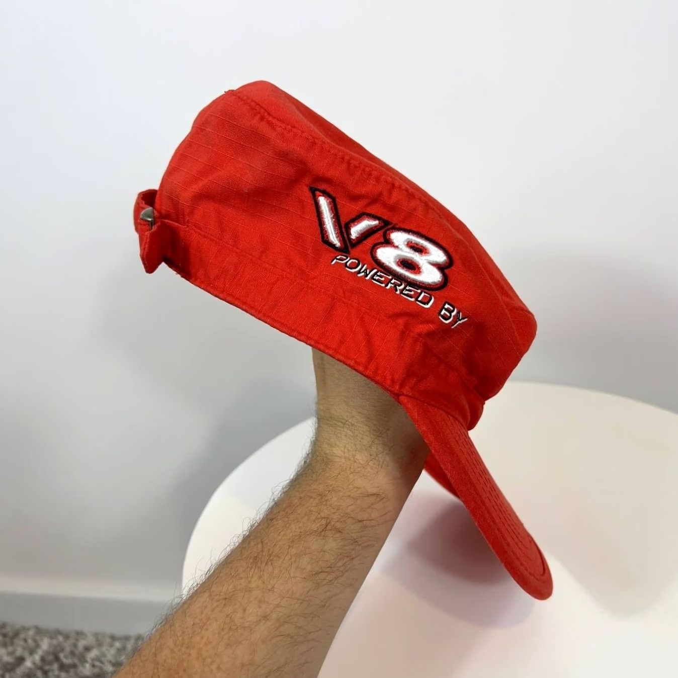 Ferrari Ferrari Cap Men’s One Size Red Baseball Cap Adjustable Canvas Cotton Hat Shaped Solid Vintage No Size ONE SIZE - 4 Thumbnail