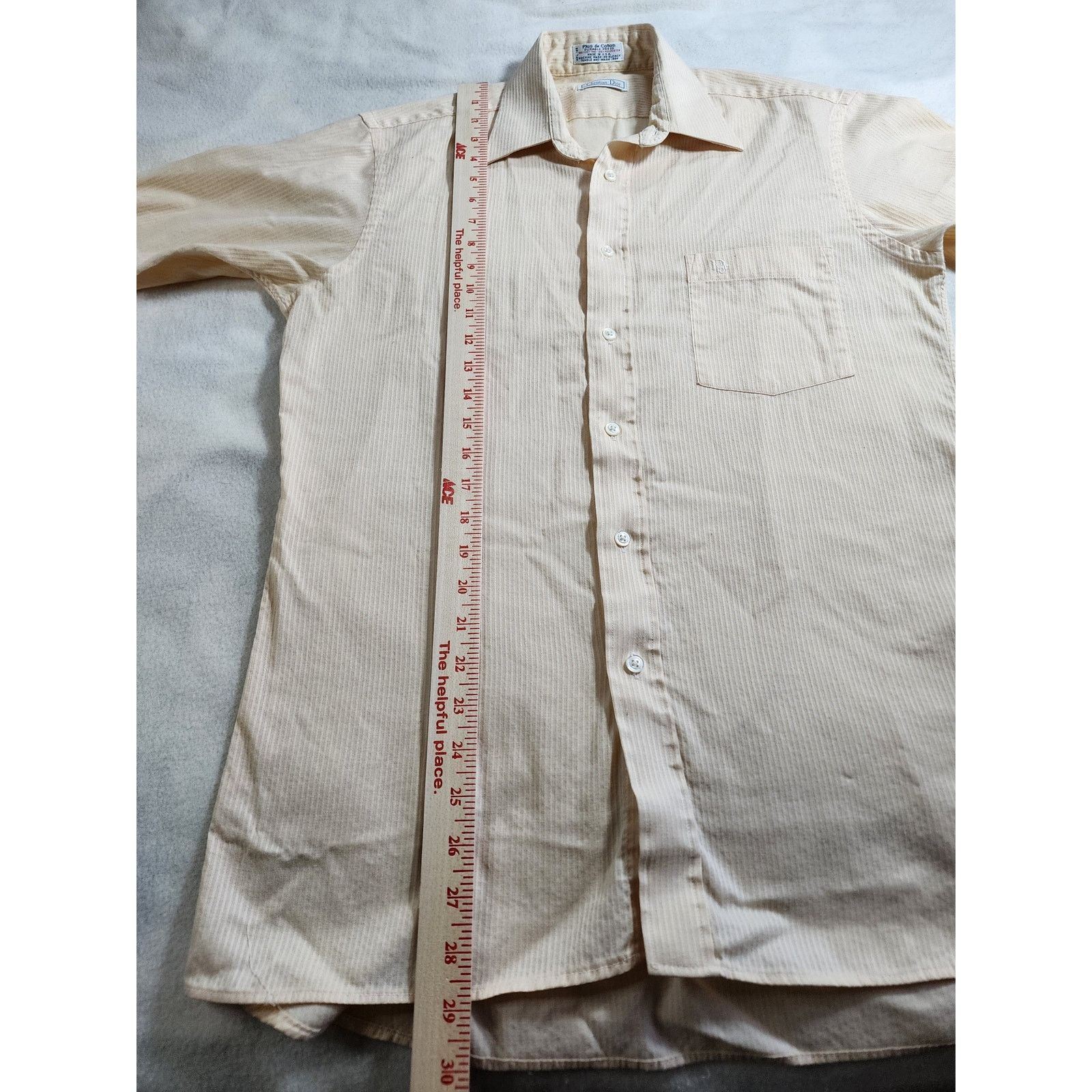 Dior Christian Dior Vintage Short Sleeve Shirt 15 M Cream Yellow Size US M / EU 48-50 / 2 - 9 Thumbnail