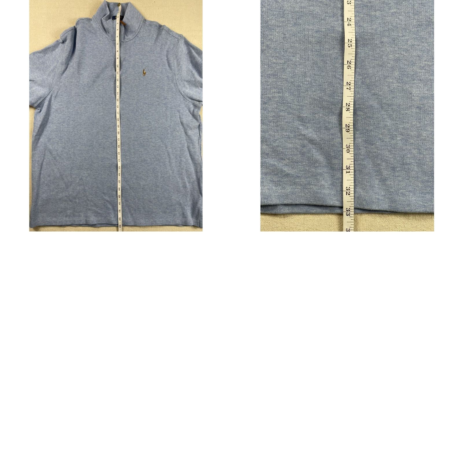 Polo Ralph Lauren Polo Ralph Lauren Sweater Mens 1/4 Zip Mock Neck Ribbed Light Blue XXL Logo Pullover Size US XXL / EU 58 / 5 - 8 Thumbnail