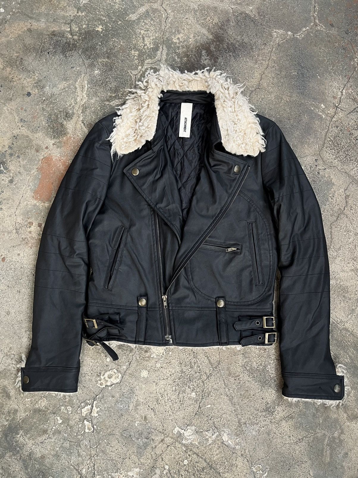 Isamu Katayama Backlash JAPANESE ATTACHMENT FUR BIKERS LEATHER JACKET GOTHIC PUNK Size US S / EU 44-46 / 1 - 2 Thumbnail