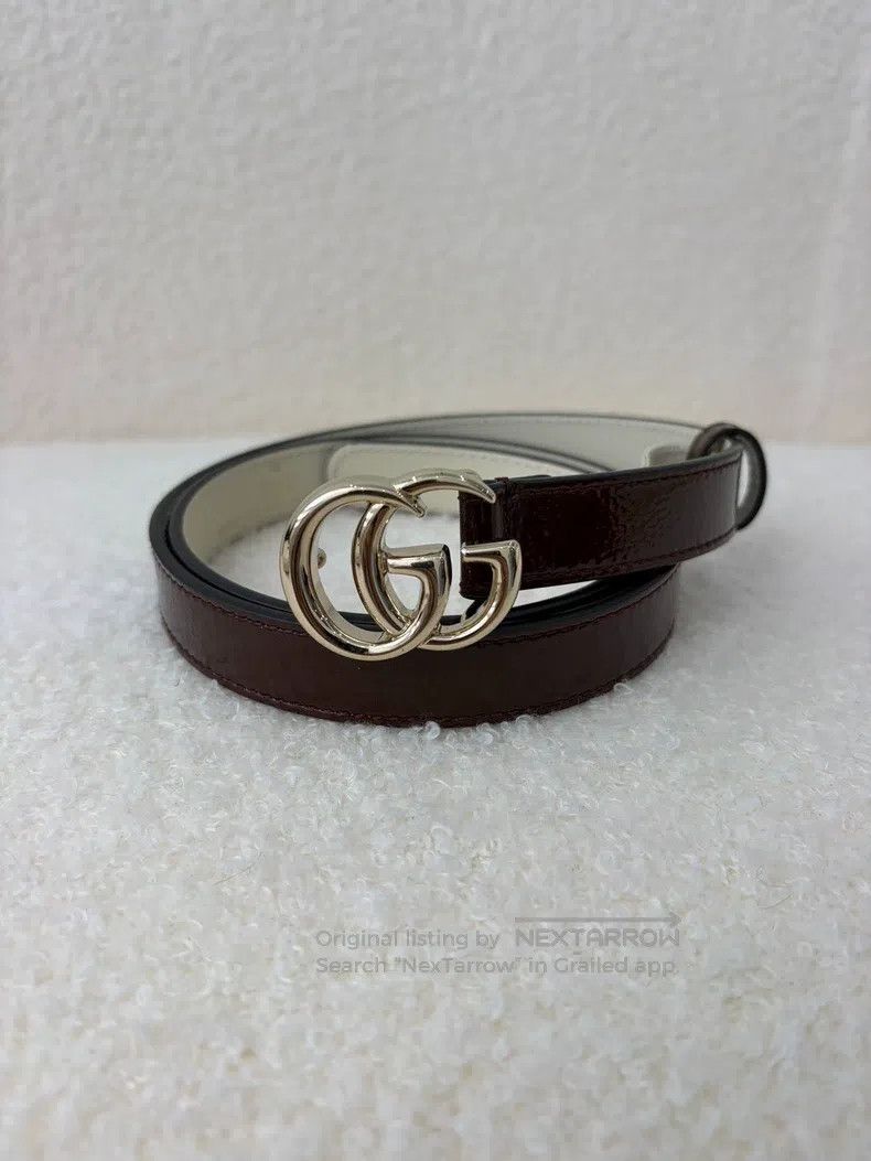 Gucci Gucci Size80 Patent leather vintage burgundy patent leather Size ONE SIZE - 1 Thumbnail