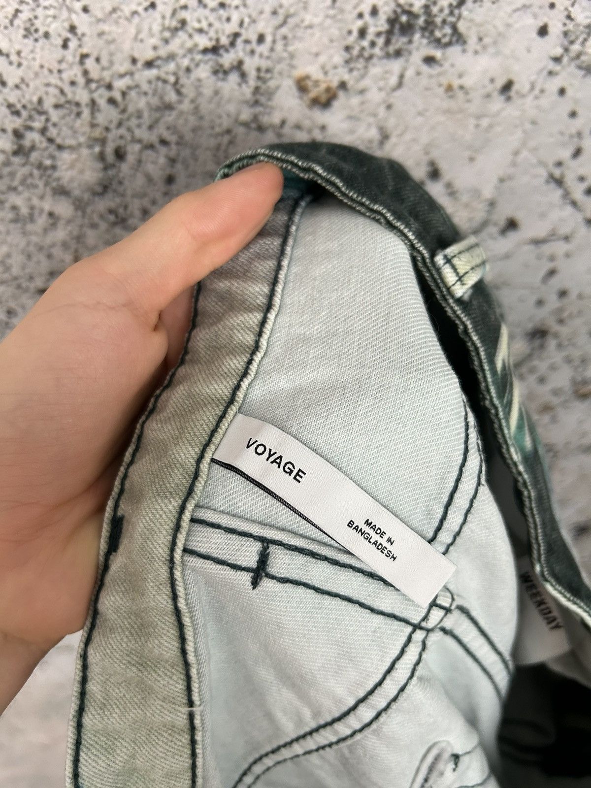 Weekday Weekday Voyage Melt Green Denim Pants Avantgarde Streetwear Size US 30 / EU 46 - 8 Thumbnail