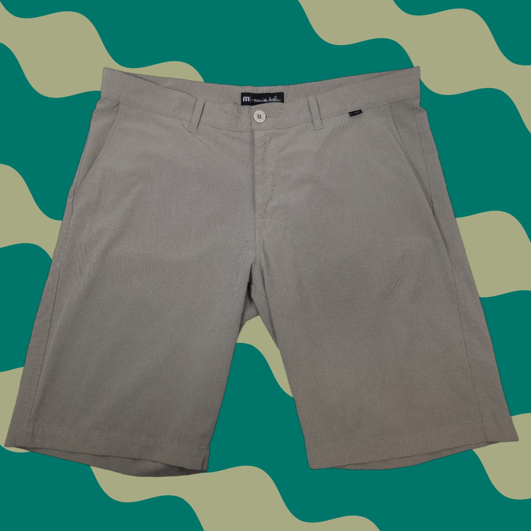 TravisMathew Travis Matthew Shorts Mens 38 Tan Taupe Lightweight Stretch Chino Golf Casual Travel Workwear Summer MENS Size US 38 / EU 54 - 1 Thumbnail