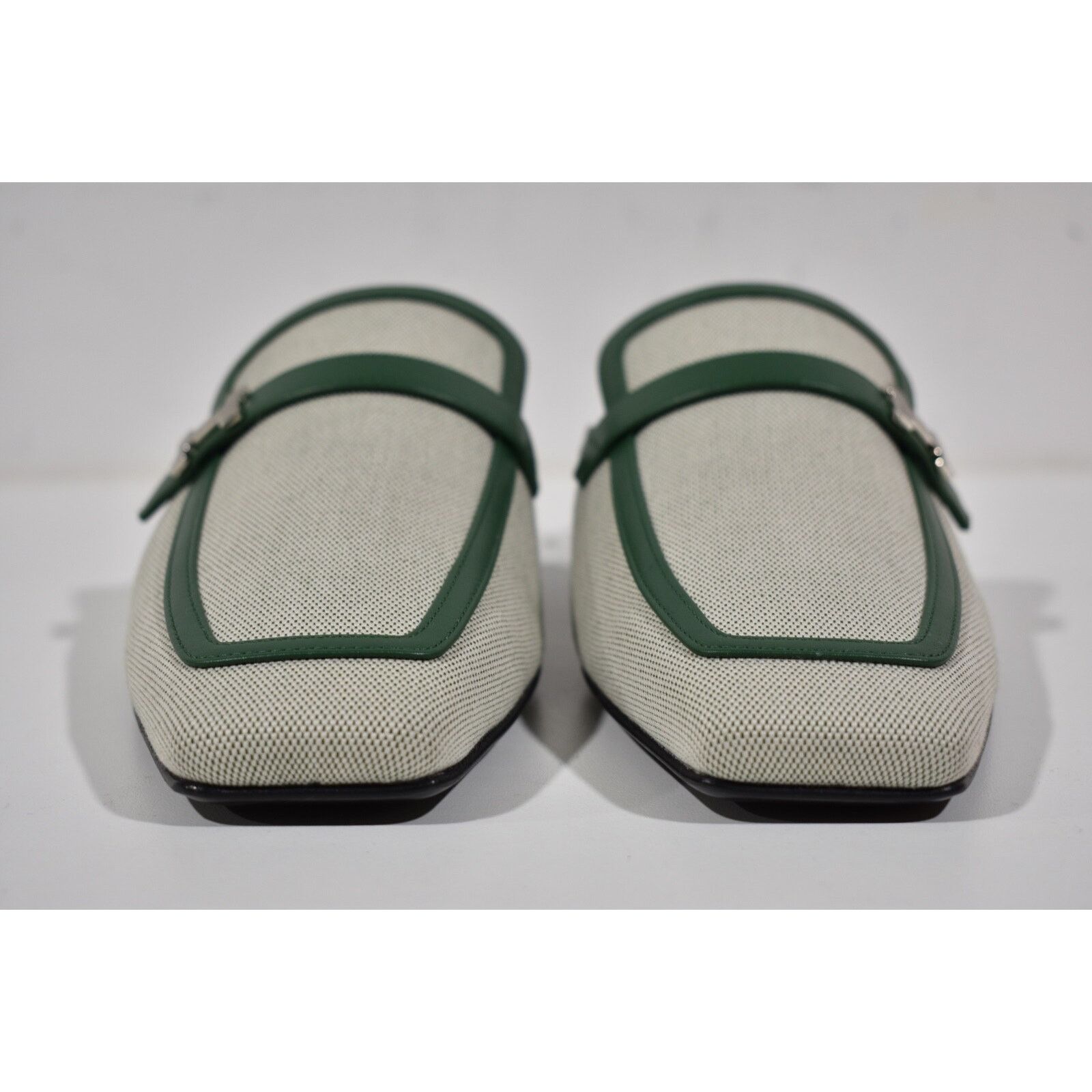Hermes Groupie Mule Cactus Canvas Backless Mule Slide Flat 37 Size US 7 / IT 37 - 6 Thumbnail