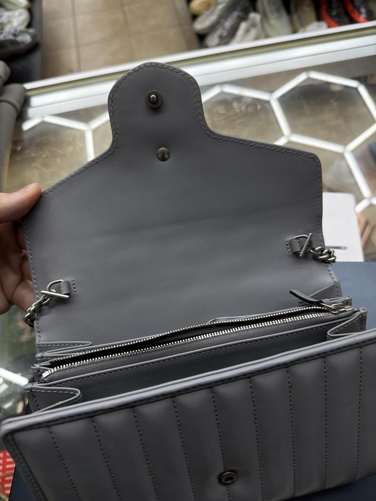 Gucci GUCCI GG Marmont Small Shoulder Bag/ Gray $2000 RARE Size ONE SIZE - 12 Thumbnail