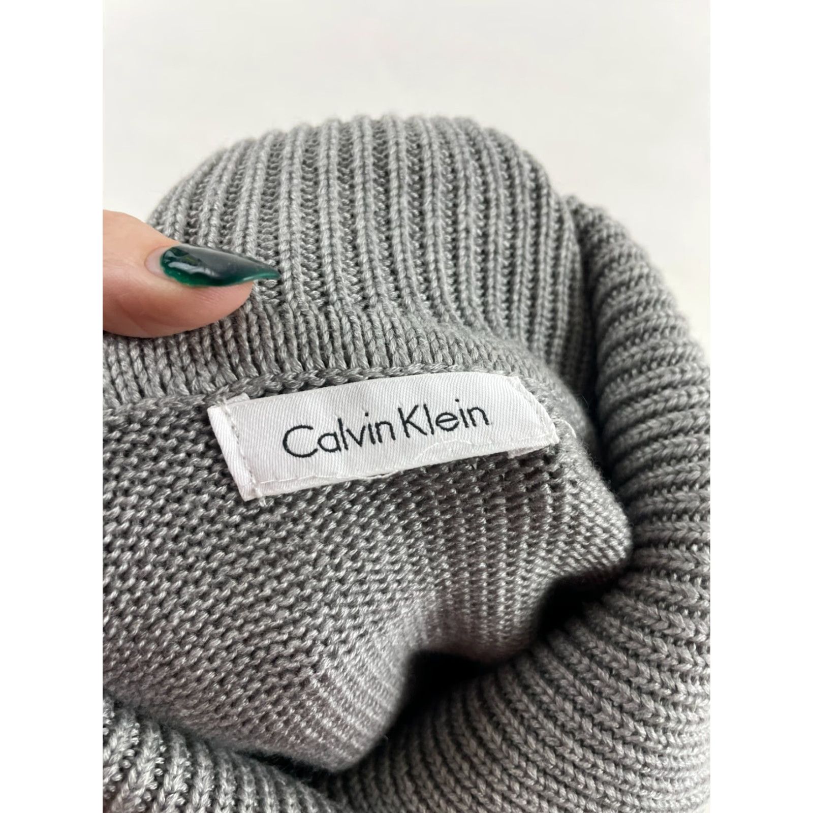 Calvin Klein Calvin Klein Sweater Women's Large Gray Pullover Cowl neck Knit, Regular, Size L, Acrylic, Solid, Knit, Pullover, Women, 0-0, Free Return Size L / US 10 / IT 46 - 6 Thumbnail