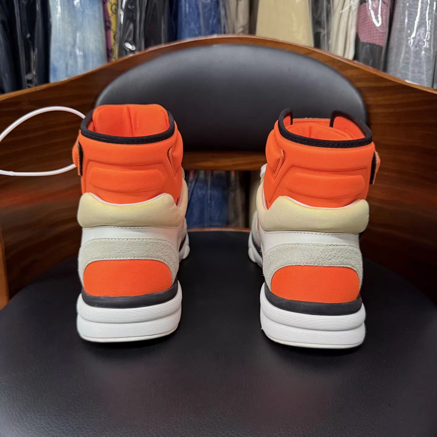 Chanel Chanel White Orange Lace-Up Sneakers 37.5 Mint Box/Receipt Size US 7 / IT 37 - 3 Thumbnail