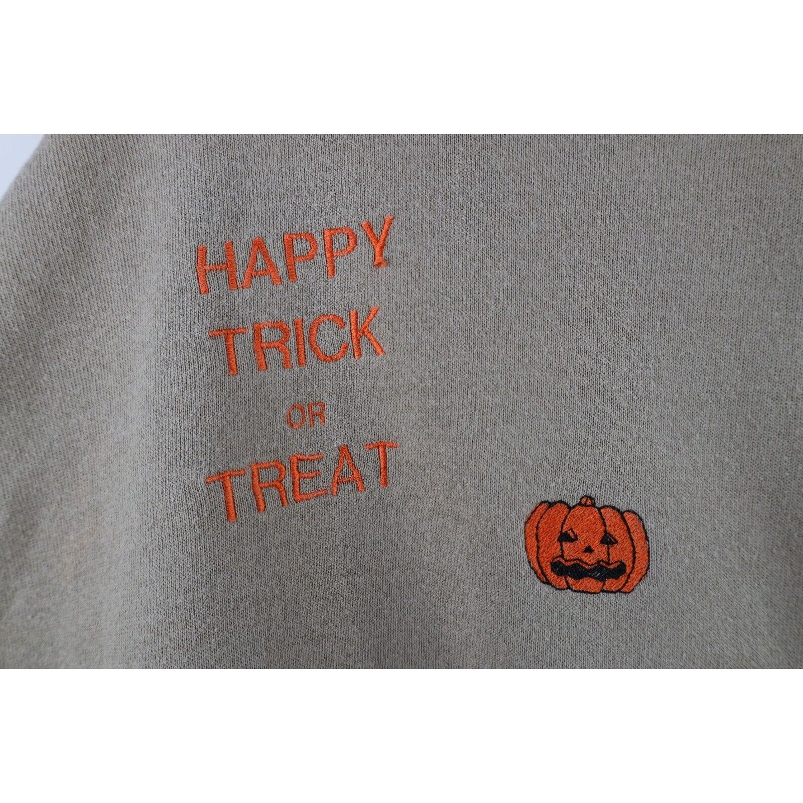 Vintage Vintage 90s Streetwear Faded Halloween Pumpkin Sweatshirt Size L / US 10 / IT 46 - 6 Thumbnail