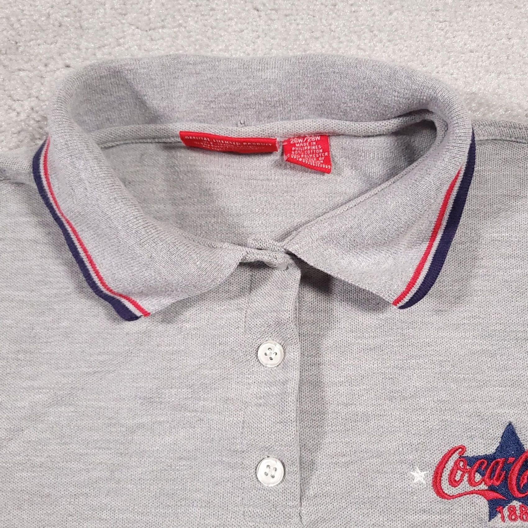 Vintage Coca-Cola Polo Shirt Women's Plus Size 26W/28W Gray Enjoy Coke Polo Shirt Women Plus Size 26W/28W Gray Embroidered Logo Size 4XL / US 24-26 - 5 Thumbnail