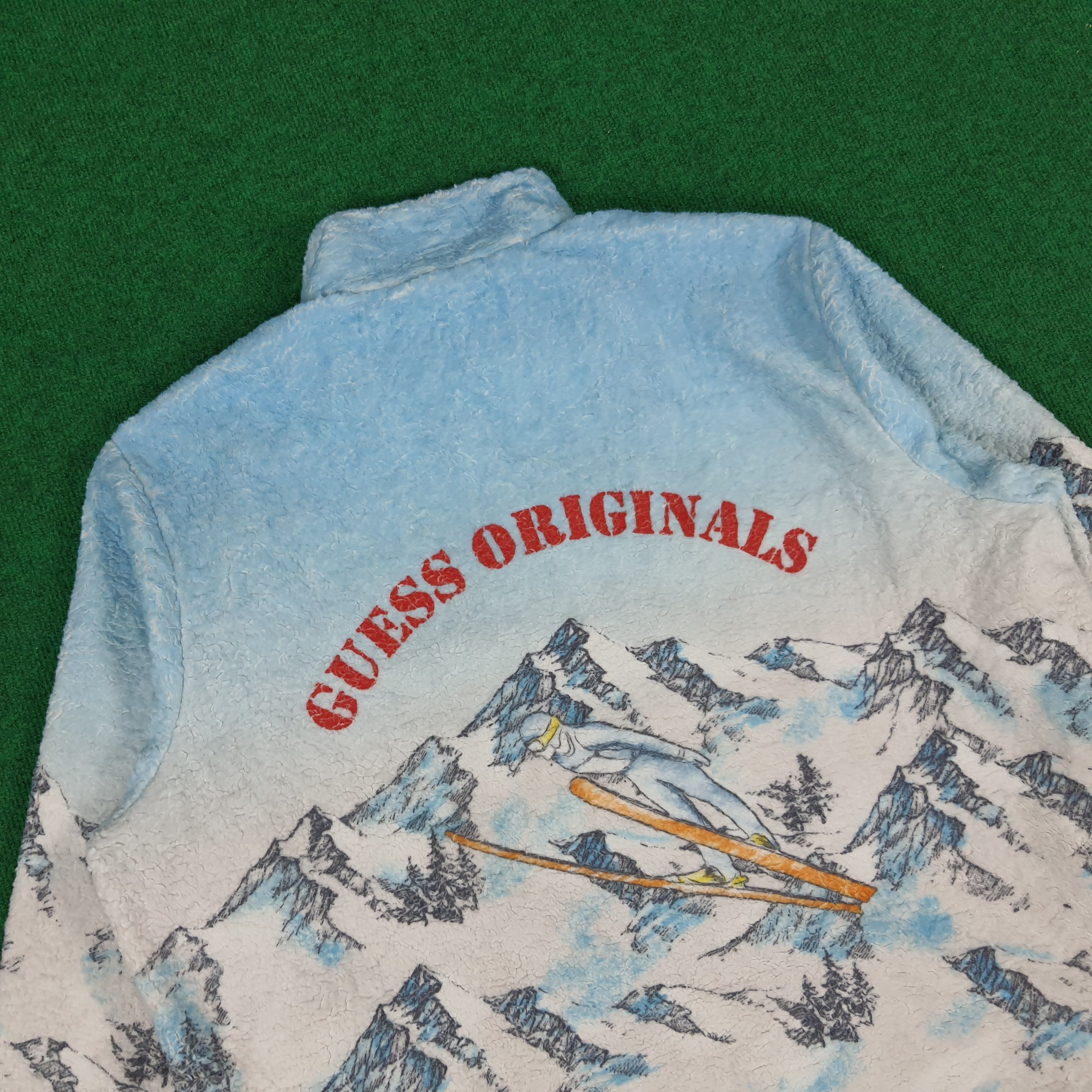 Guess × Vintage Vintage GUESS Original Art Winter Fleece Jacket Size US XL / EU 56 / 4 - 2 Thumbnail
