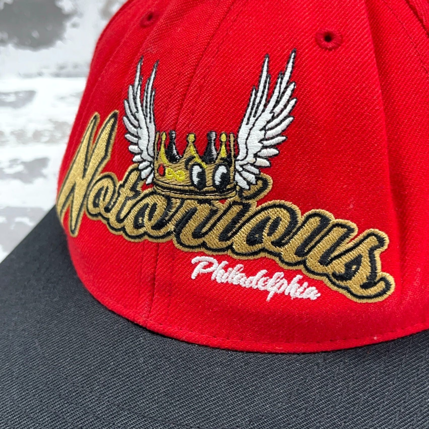 Starter VINTAGE Starter Hat Cap Snap Back Red Black Wool Kayo Notorious 90s Y2K Adult Size ONE SIZE - 3 Thumbnail