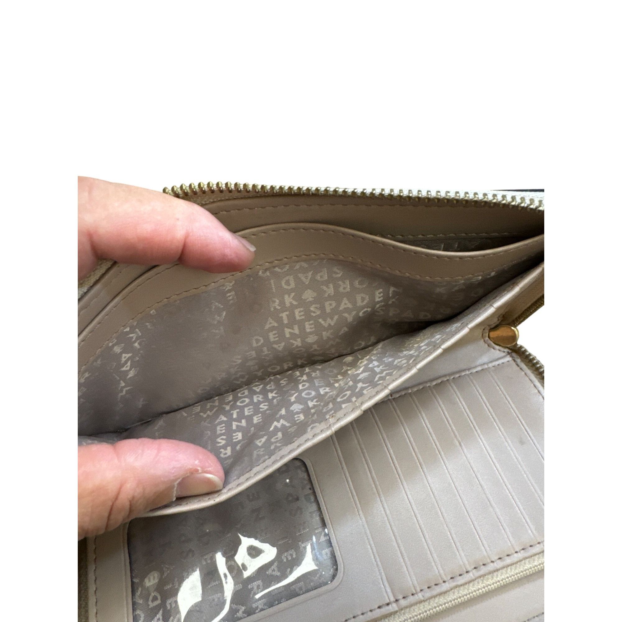 Kate Spade Kate Spade New York Womens Tan Leather Wallet With Zip Closu Size ONE SIZE - 5 Thumbnail
