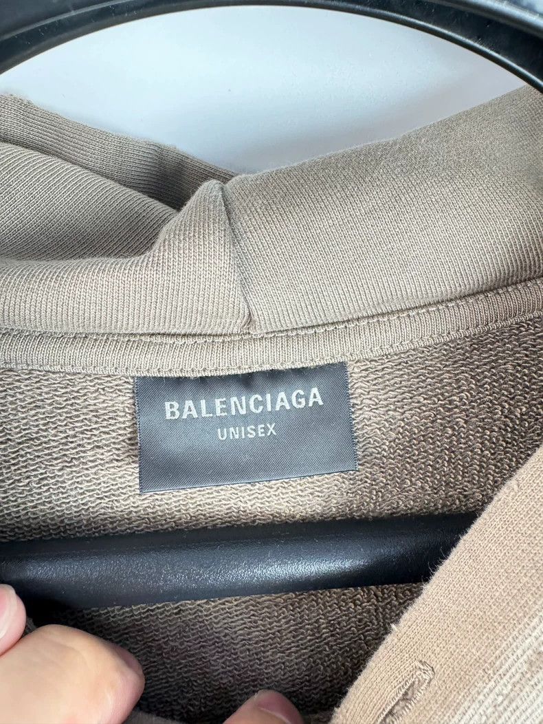 Balenciaga Balenciaga khaki distressed logo hoodie-2506 Size US S / EU 44-46 / 1 - 4 Thumbnail