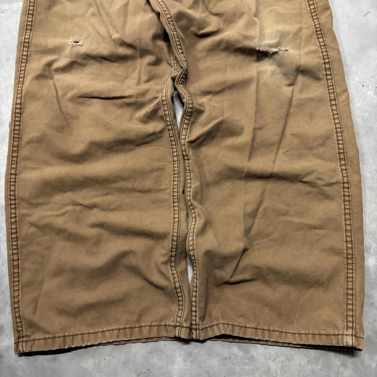Japanese Brand × Vintage Crazy Vintage Y2K/2000s Baggy Faded Khaki Brown Carpenter Pants! Size US 40 / EU 56 - 6 Thumbnail