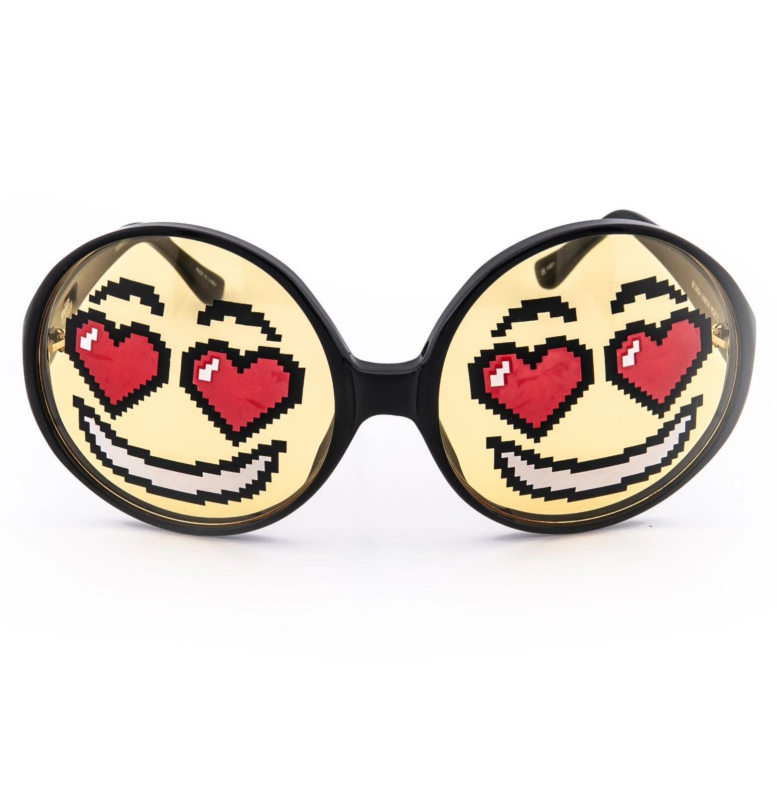 Linda Farrow LINDA FARROW Jeremy Scott Black Emoji EMOTICON2 Smile Round Size ONE SIZE - 5 Thumbnail