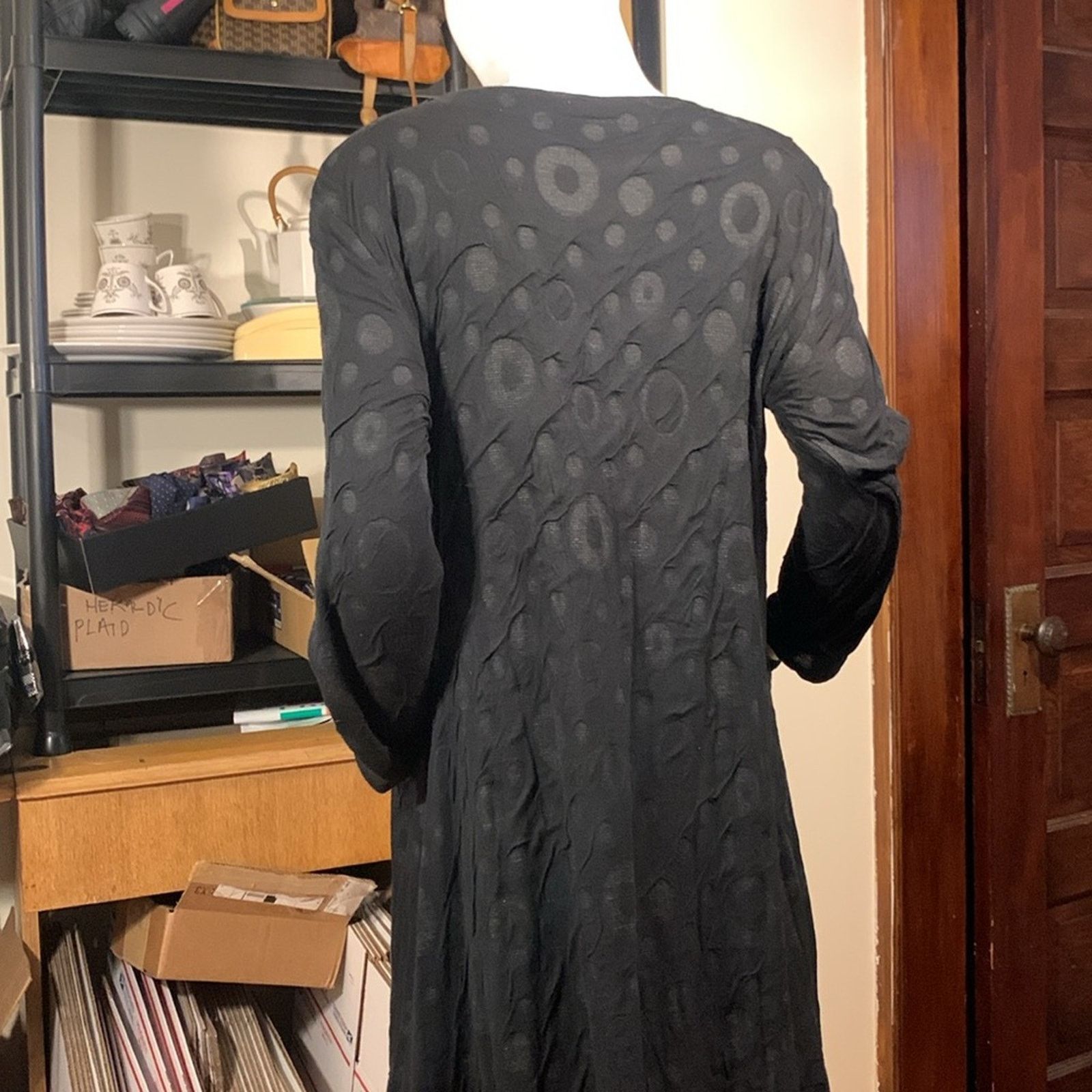 Niche Niche Nilgun Derman black dot knit bubble hem long dress Size M / US 6-8 / IT 42-44 - 8 Thumbnail