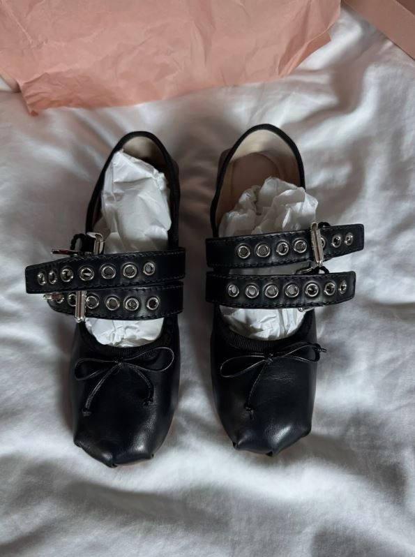 Miu Miu Miu Miu Ballet Flats with Buckle Straps size 35.5 NIB Size US 5.5 / IT 35.5 - 1 Thumbnail