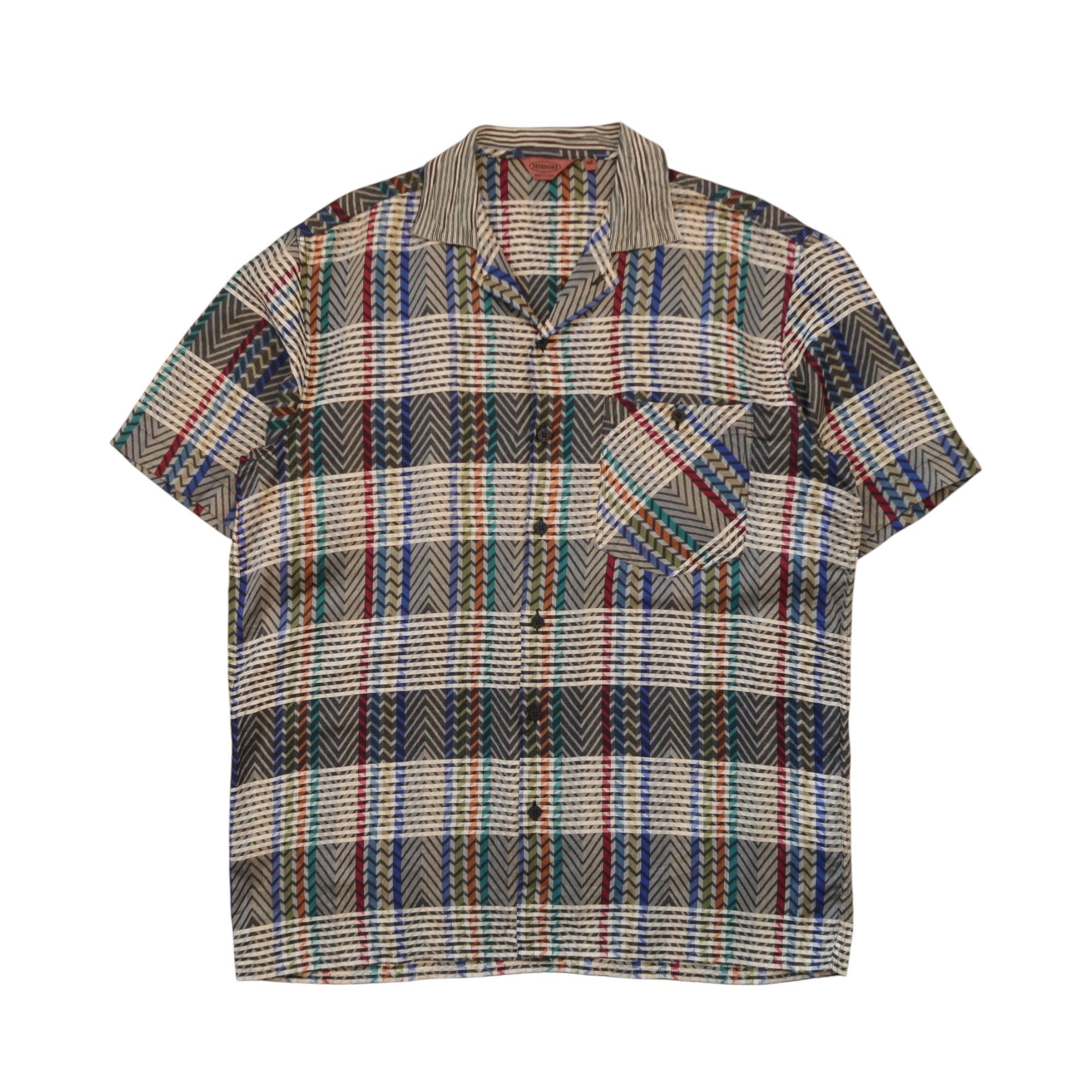 Missoni Vintage 80s Missoni Psychedelic Zig Zag Stitch Pattern Shirt Size US L / EU 52-54 / 3 - 1 Thumbnail