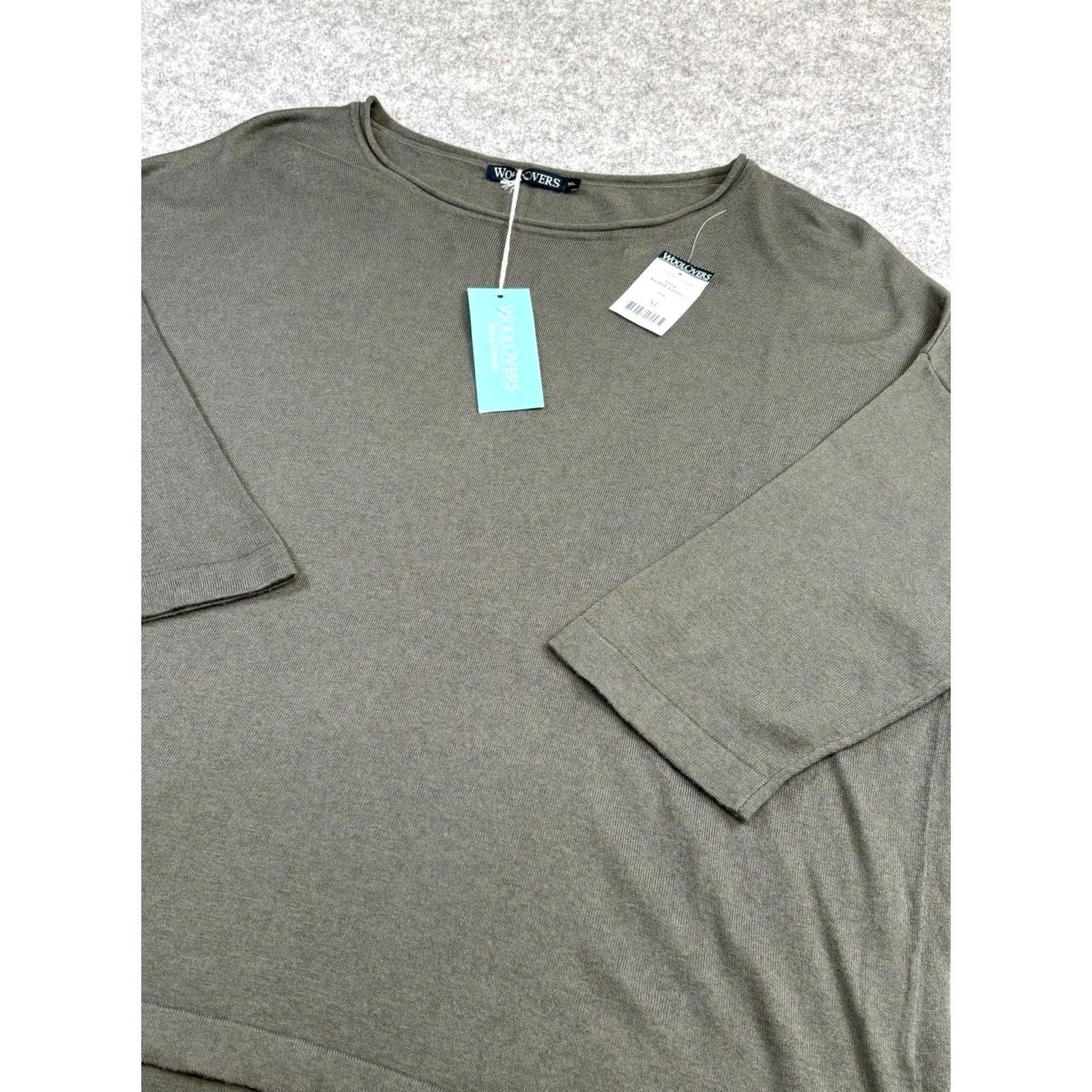 Vintage Woolovers Jumper XL Womens Khaki 1/2 Sleeve New With Tags BNWT Pullover Casual Winter Autumn Spring Summer Size XL / US 12-14 / IT 48-50 - 3 Thumbnail