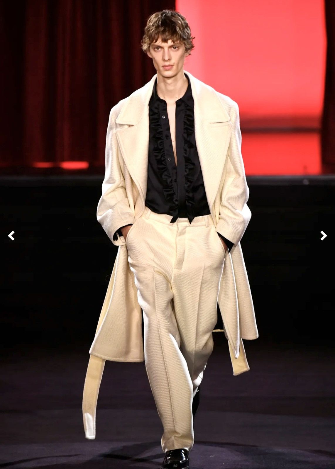 Ami Paris runway fw20 cream wool coat 42 xxs men