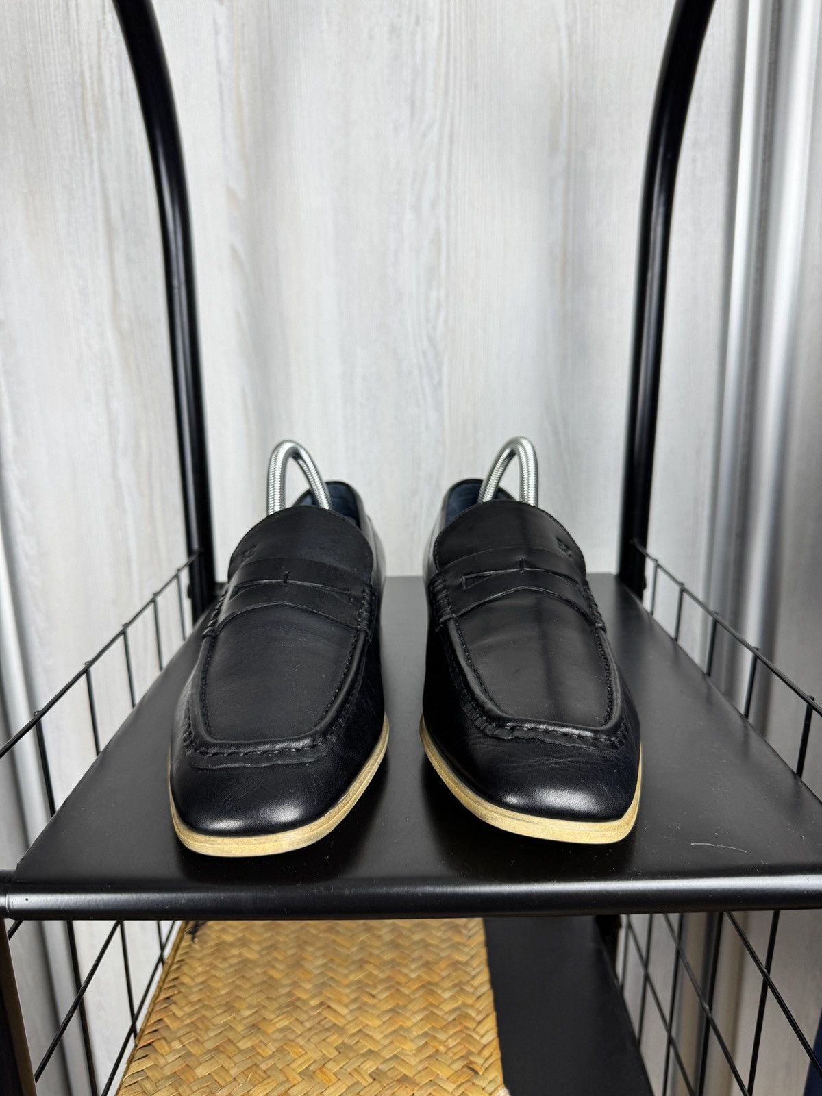 Ermenegildo Zegna Ermenegildo Zegna black leather good year moccasins loafers Size US 7 / EU 40 - 6 Thumbnail
