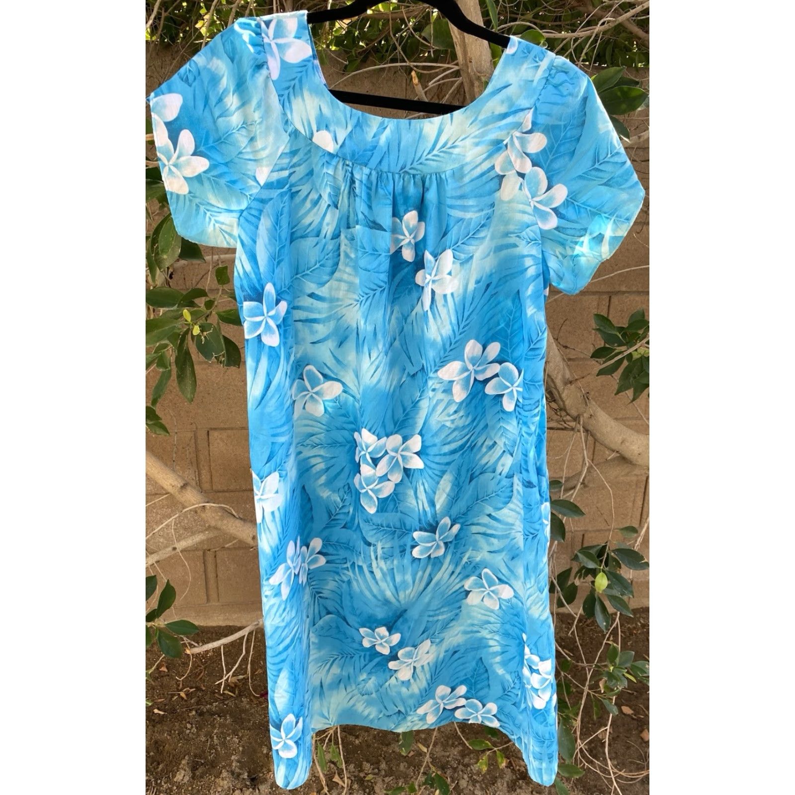 Vintage VINTAGE Royal Creations Made In Hawaii Muumuu Mumu Hawaiian Dress Tiki Aloha Size M Blue Cotton Blend Floral Sun/Beach Hawaiian M Womens Size M / US 6-8 / IT 42-44 - 4 Thumbnail