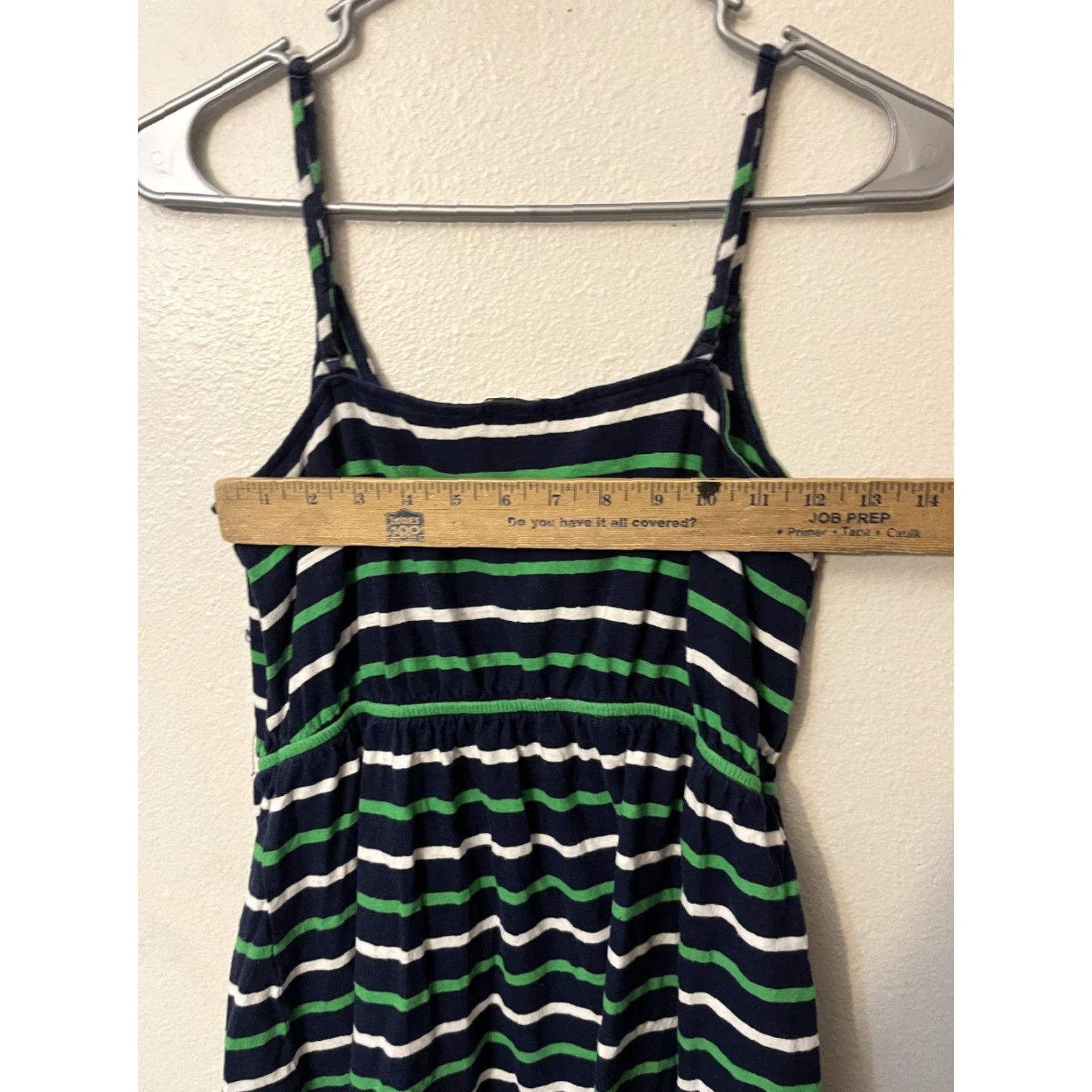 J.Crew J.CREW Women's M CamiDress Linen Blend Spaghetti Strap Blue Green White Stripes Casual T-Shirt Dress Womens Size M Size M / US 6-8 / IT 42-44 - 4 Thumbnail
