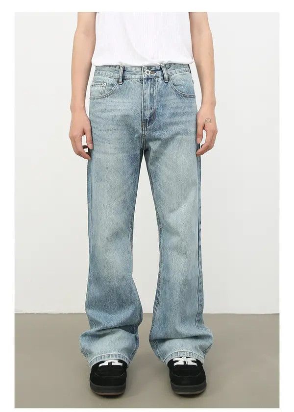 Japanese Brand Rika High street retro washed loose flared jeans for men Size US 32 / EU 48 - 1 Thumbnail