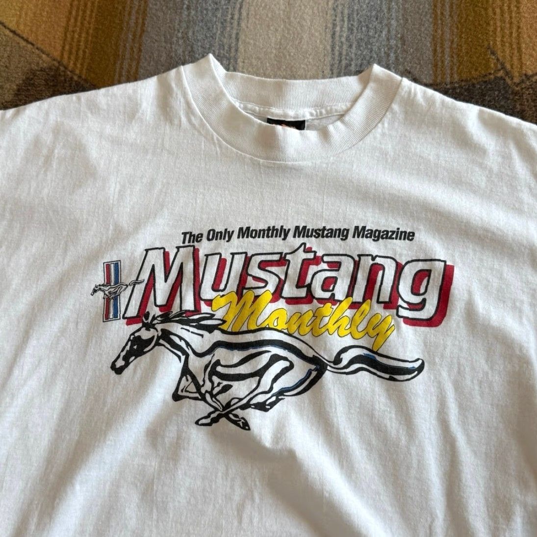 Native VINTAGE Mustang Monthly Magazine T-Shirt Car White XL Men 90s 1990s Native Sun Short Sleeve Shirt Size US XL / EU 56 / 4 - 2 Thumbnail