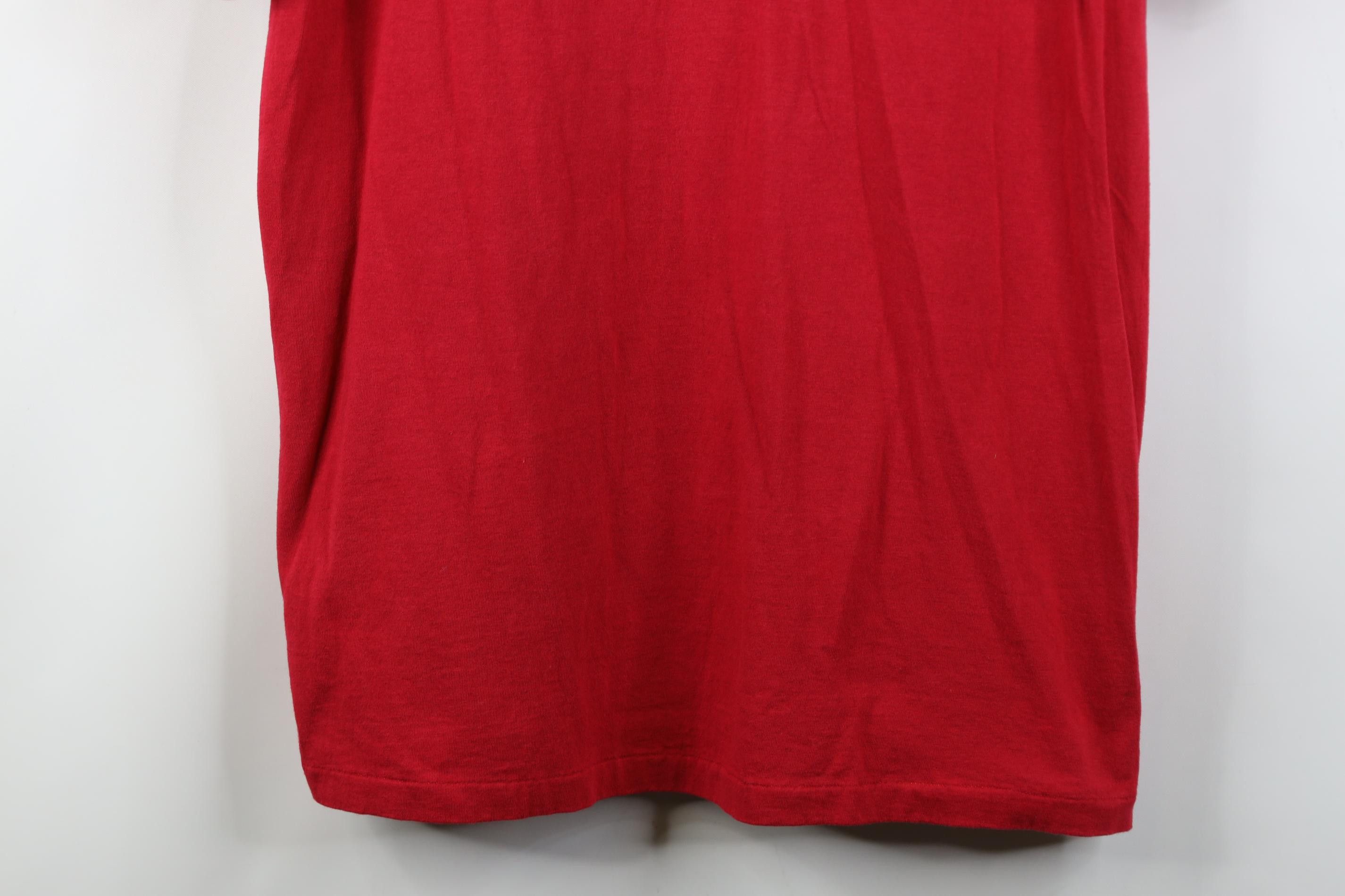 Nike Vintage 90s Nike Scott Center Triple Swoosh T-Shirt Red USA Size US L / EU 52-54 / 3 - 3 Thumbnail