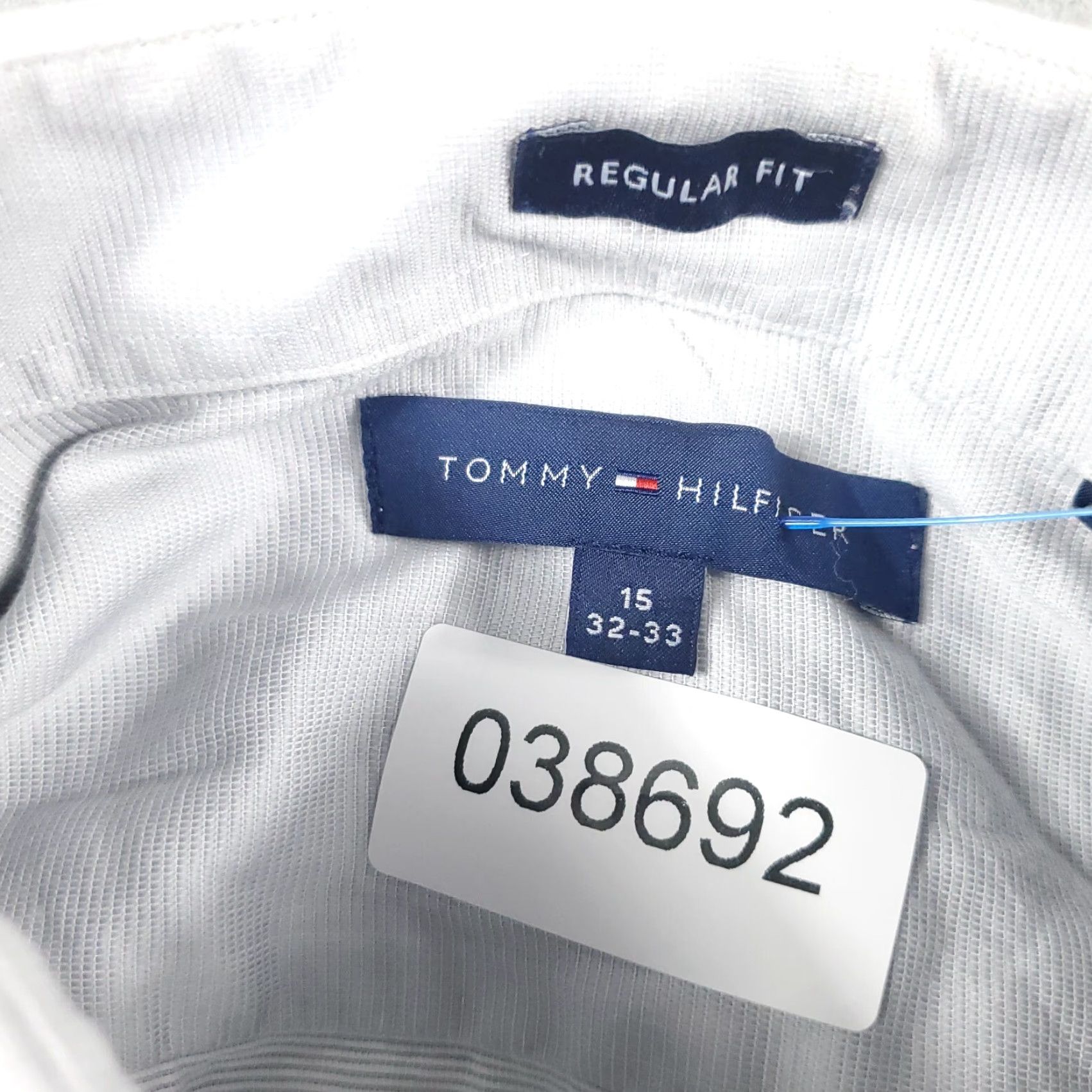 Tommy Hilfiger Tommy Hilfiger Gray Dress Shirt Mens 15 Long Sleeve Button Up Regular Fit Classic Size 40R - 8 Thumbnail