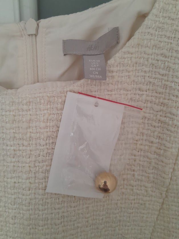 H&M White tweed Dress Size S / US 4 / IT 40 - 3 Thumbnail