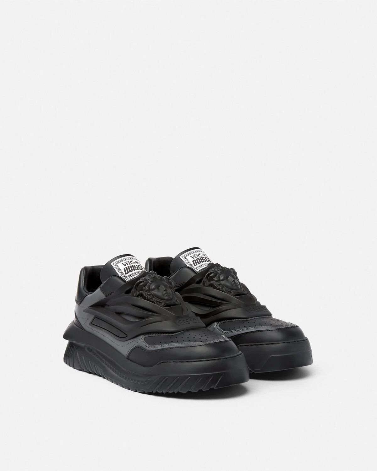 Versace o1s22i1n1224 Odissea Two-Tone Smooth Leather Sneakers Size US 8 / EU 41 - 2 Thumbnail
