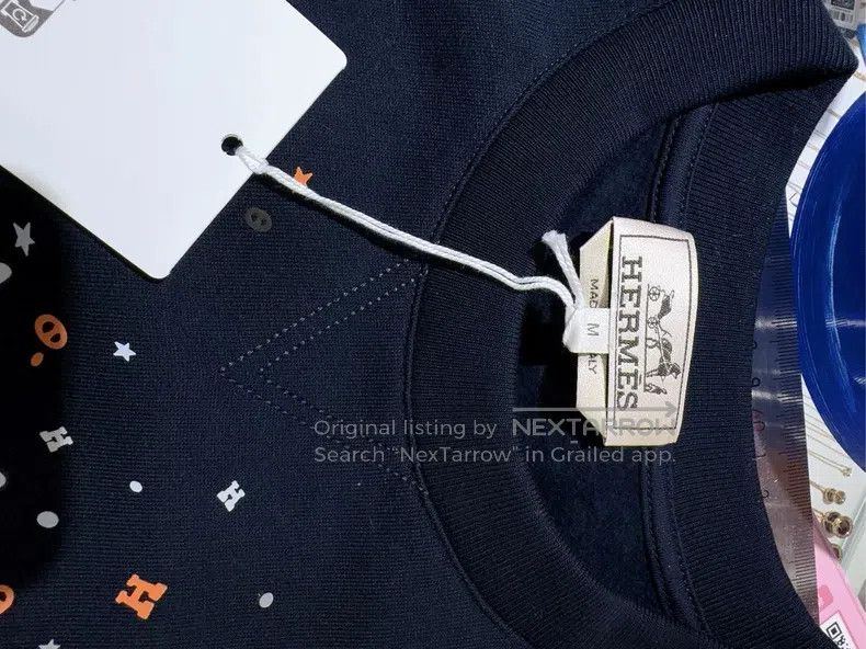 Hermes Hermes Navy blue fleece-lined sweatshirt Size US M / EU 48-50 / 2 - 6 Thumbnail