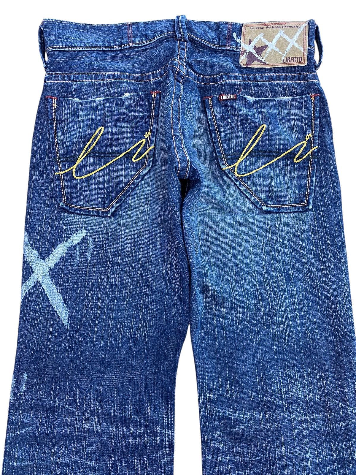 Japanese Brand Distressed Flared Jeans Heavy Whisker Wash Wide Bell Bottom Size US 30 / EU 46 - 4 Thumbnail
