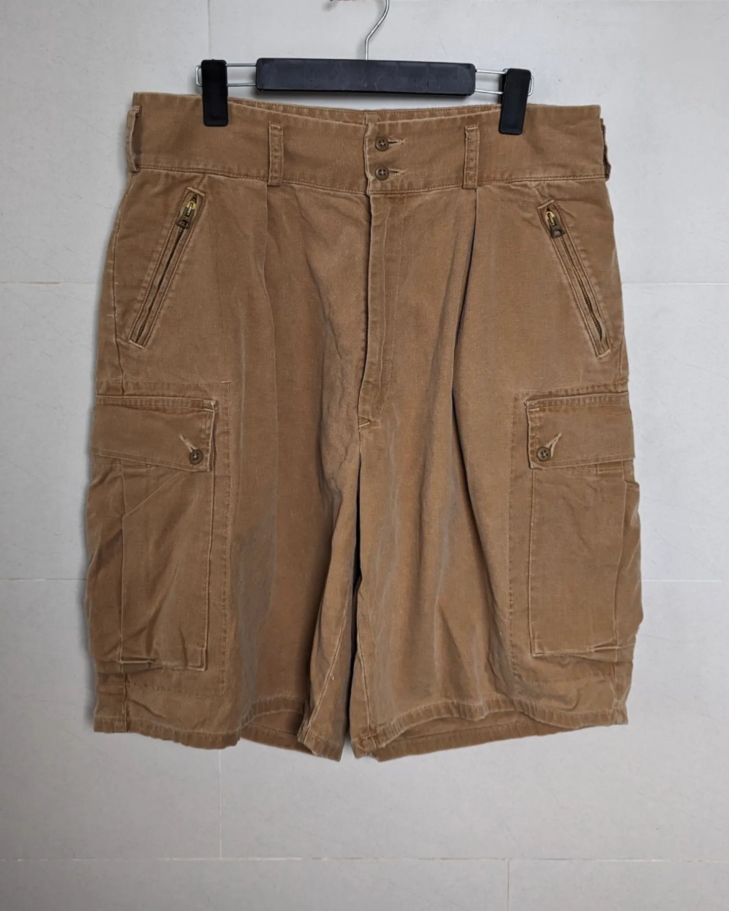 Image of Rrl Ralph Lauren Vintage Rrl Heavyweight Twill Cargo Short in Khaki, Men's (Size 33)