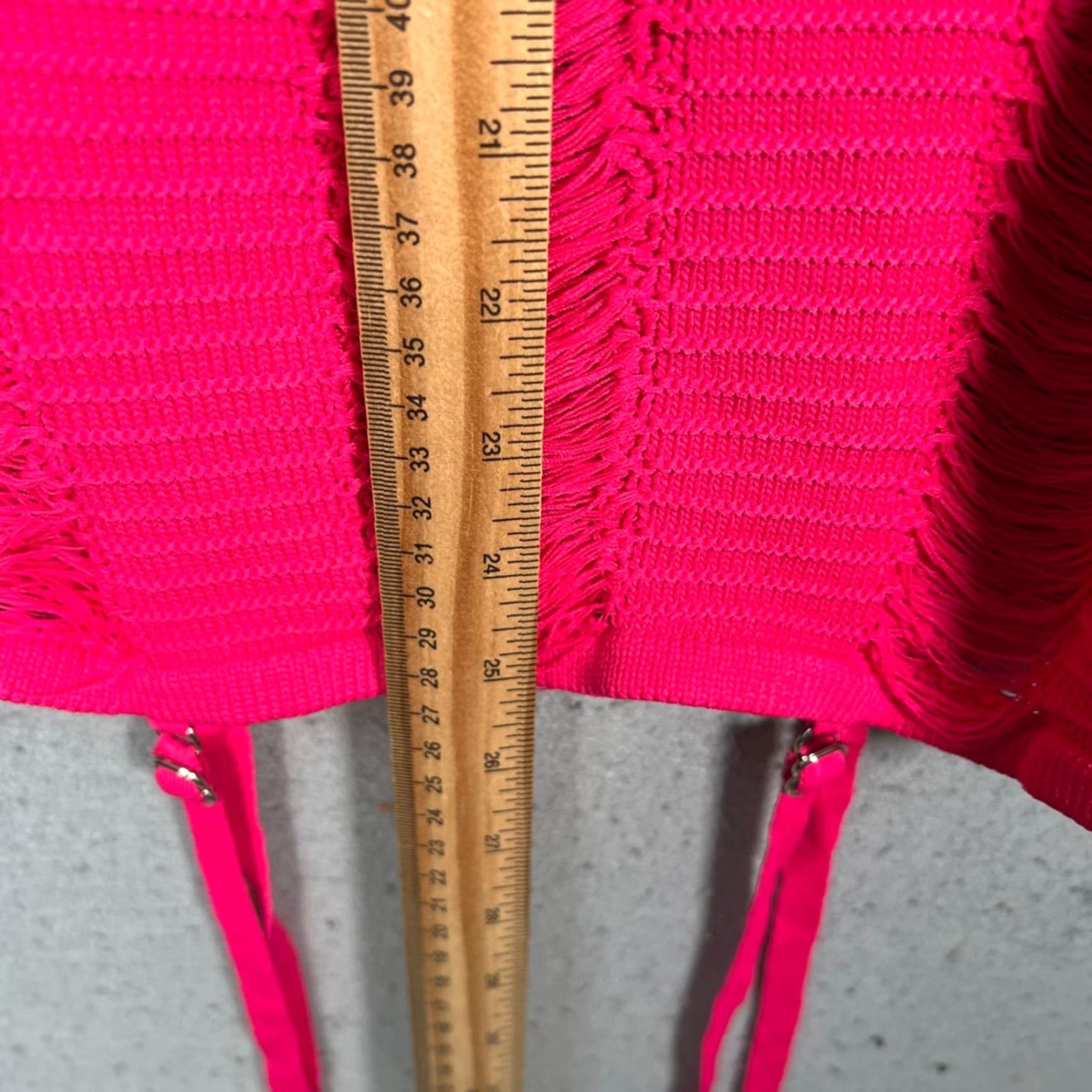 Vintage Maniere De Voir Womens Small Pink Ruched Knit Mini Dress Straps Adjustable Sleeveless Short Dress 90s? Size S / US 4 / IT 40 - 7 Thumbnail