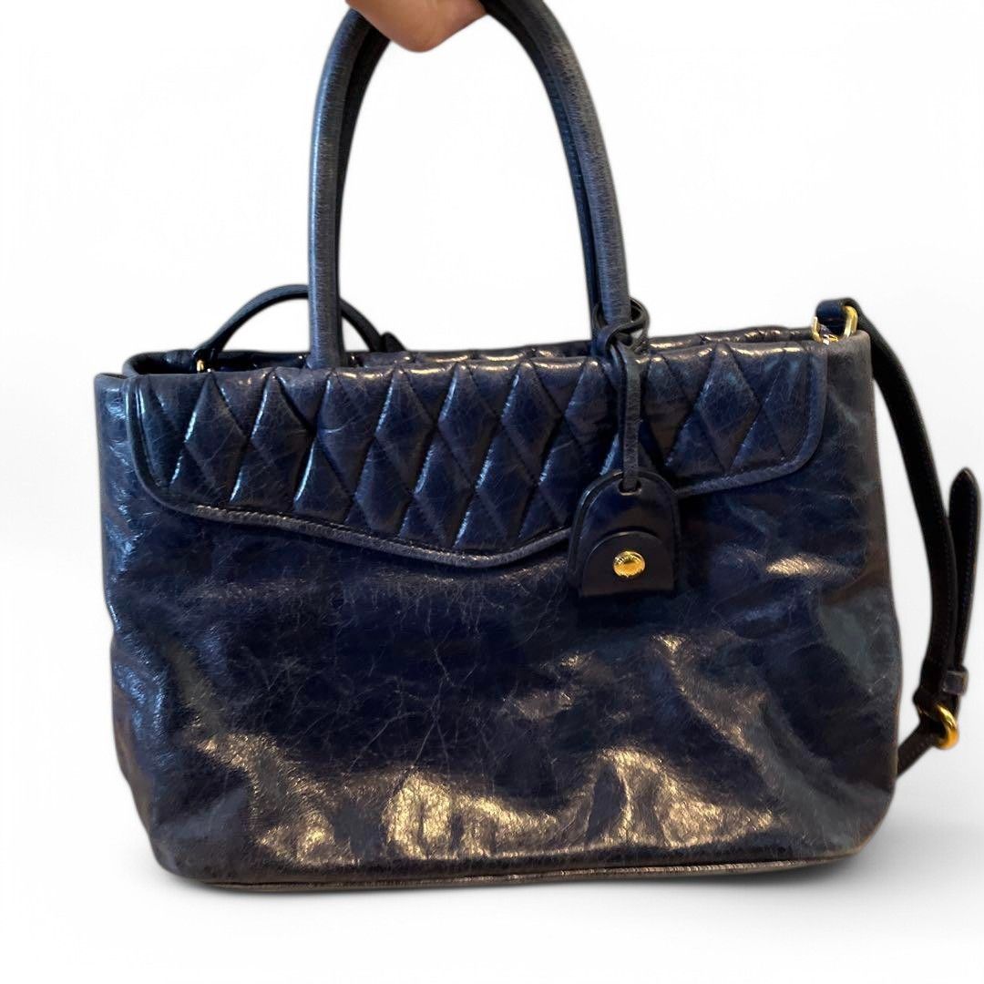 Miu Miu Miu Miu - Quilted Handbag Shoulder Bag Leather Gold Hardware Size ONE SIZE - 3 Thumbnail