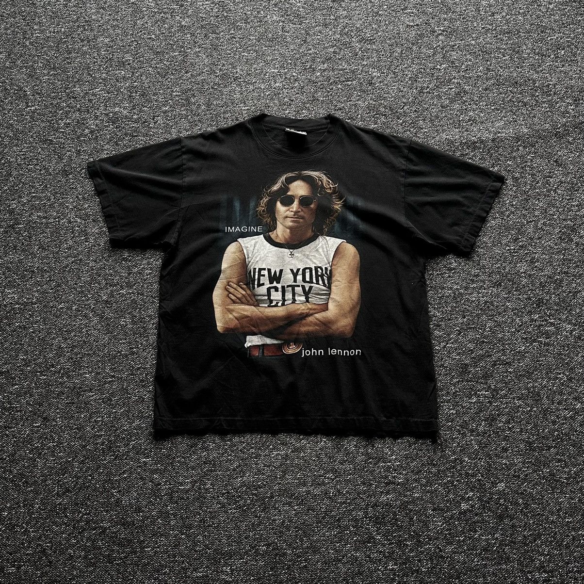 Band Tees × Vintage vintage 90 s John Lennon Imagine portrait bootleg tee Size US XL / EU 56 / 4 - 1 Thumbnail