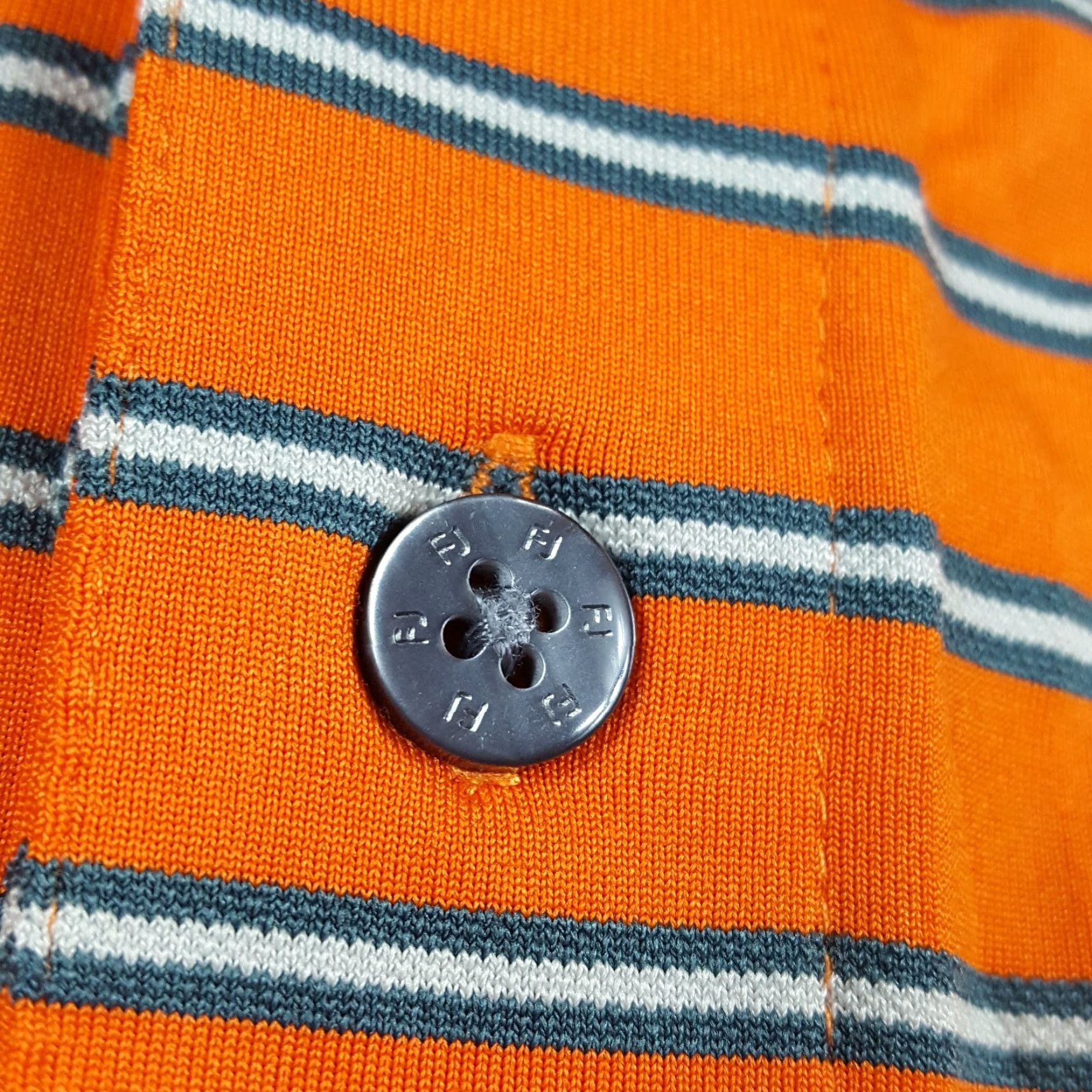 Footjoy VINTAGE FootJoy Polo Shirt Athletic Collar Striped Stretch Polyester size M Orange Men Polo Shirt Size US M / EU 48-50 / 2 - 4 Thumbnail