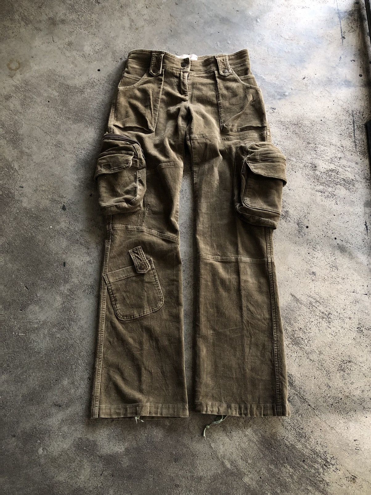If Six Was Nine JAPANESE ABERCROMBIE & FITCH CORDU CARGO PANTS FLARED Size US 30 / EU 46 - 1 Thumbnail