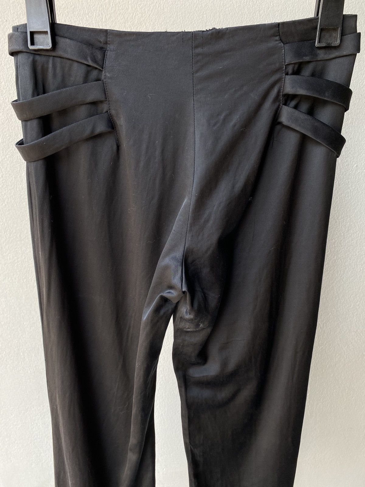 Emporio Armani EMPORIO ARMANI Black Silk Trim-Waist Pants Size 28" / US 6 / IT 42 - 18 Thumbnail