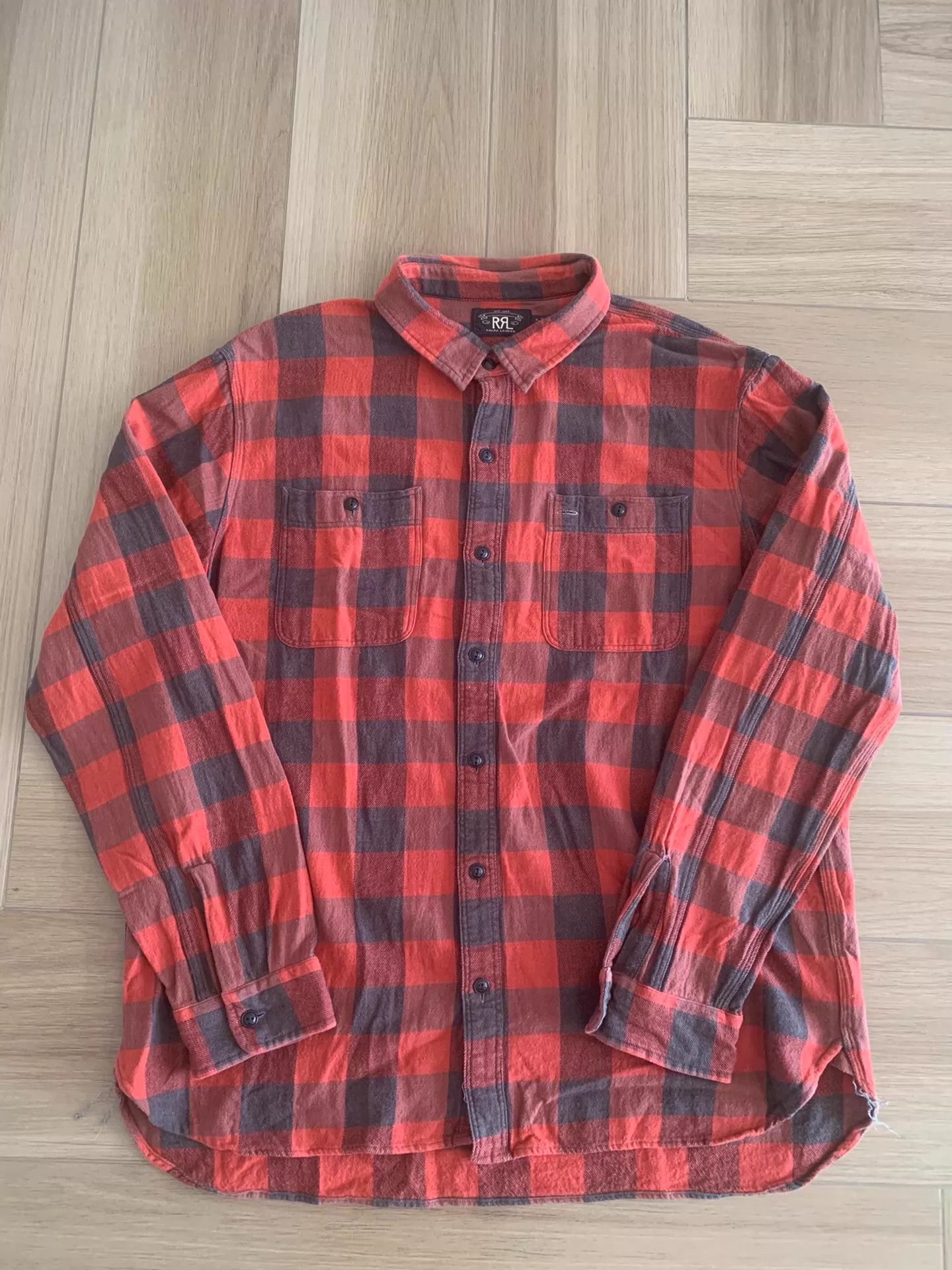 RRL Ralph Lauren RRL Red Black Plaid Vintage Washed WorkShirt XXL Size US XXL / EU 58 / 5 - 1 Thumbnail
