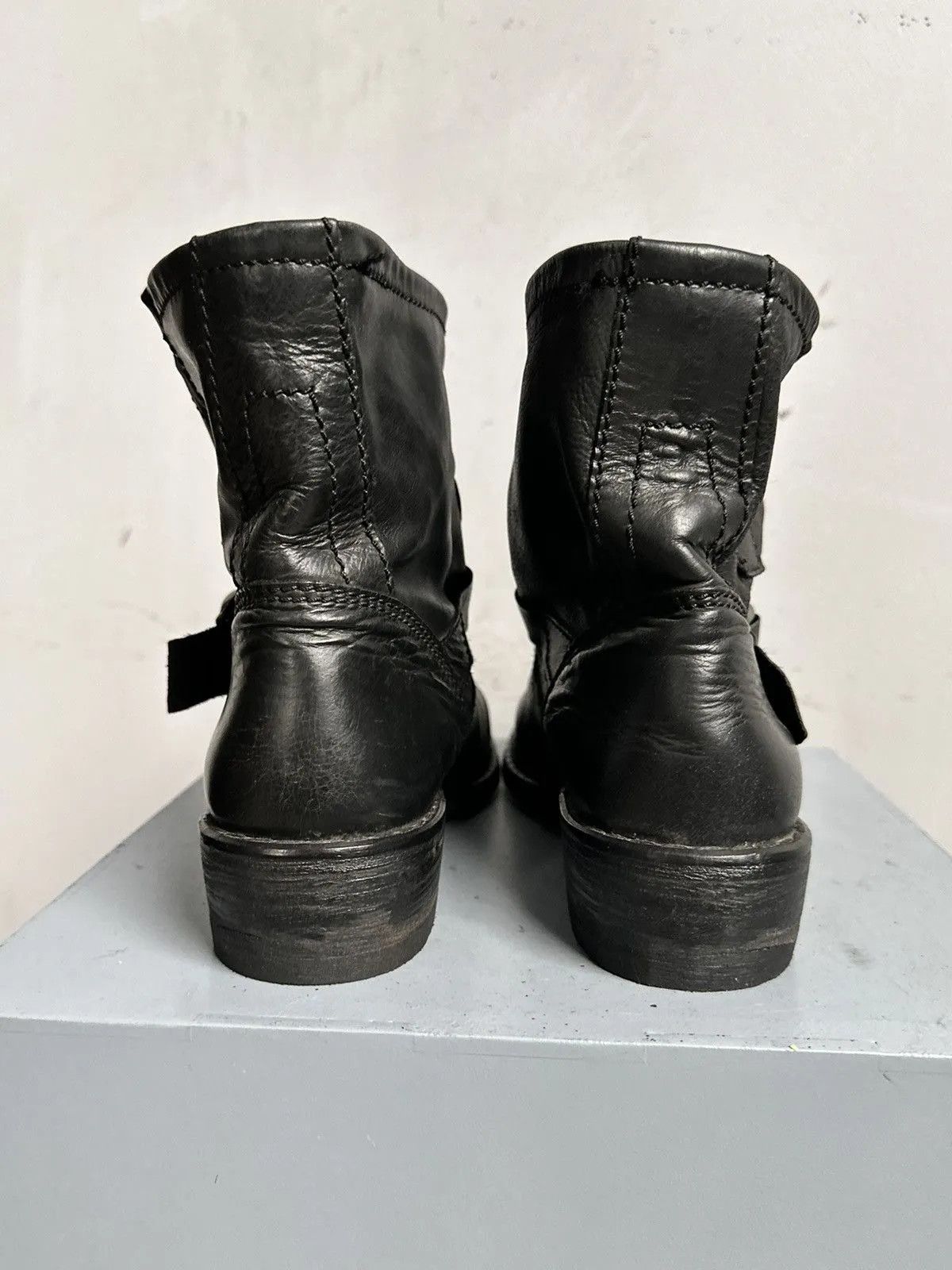 Leather Black leather ankle boots metal zip AS 98 style guidi Size US 9 / IT 39 - 9 Thumbnail