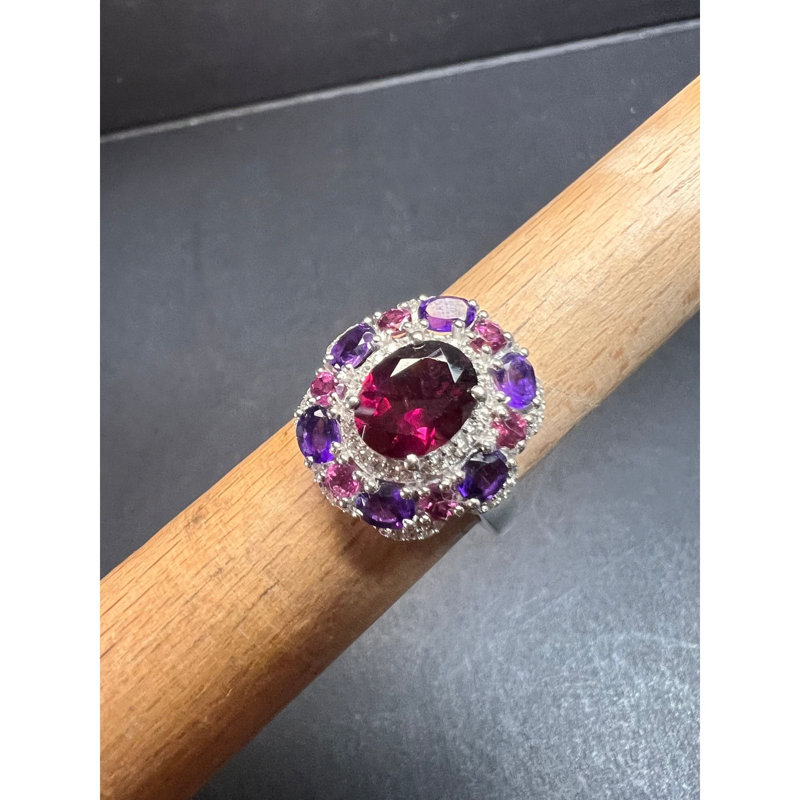 Other NEW rhodolite garnet and amethyst ring in 925 silver size 7 Size ONE SIZE - 18 Thumbnail