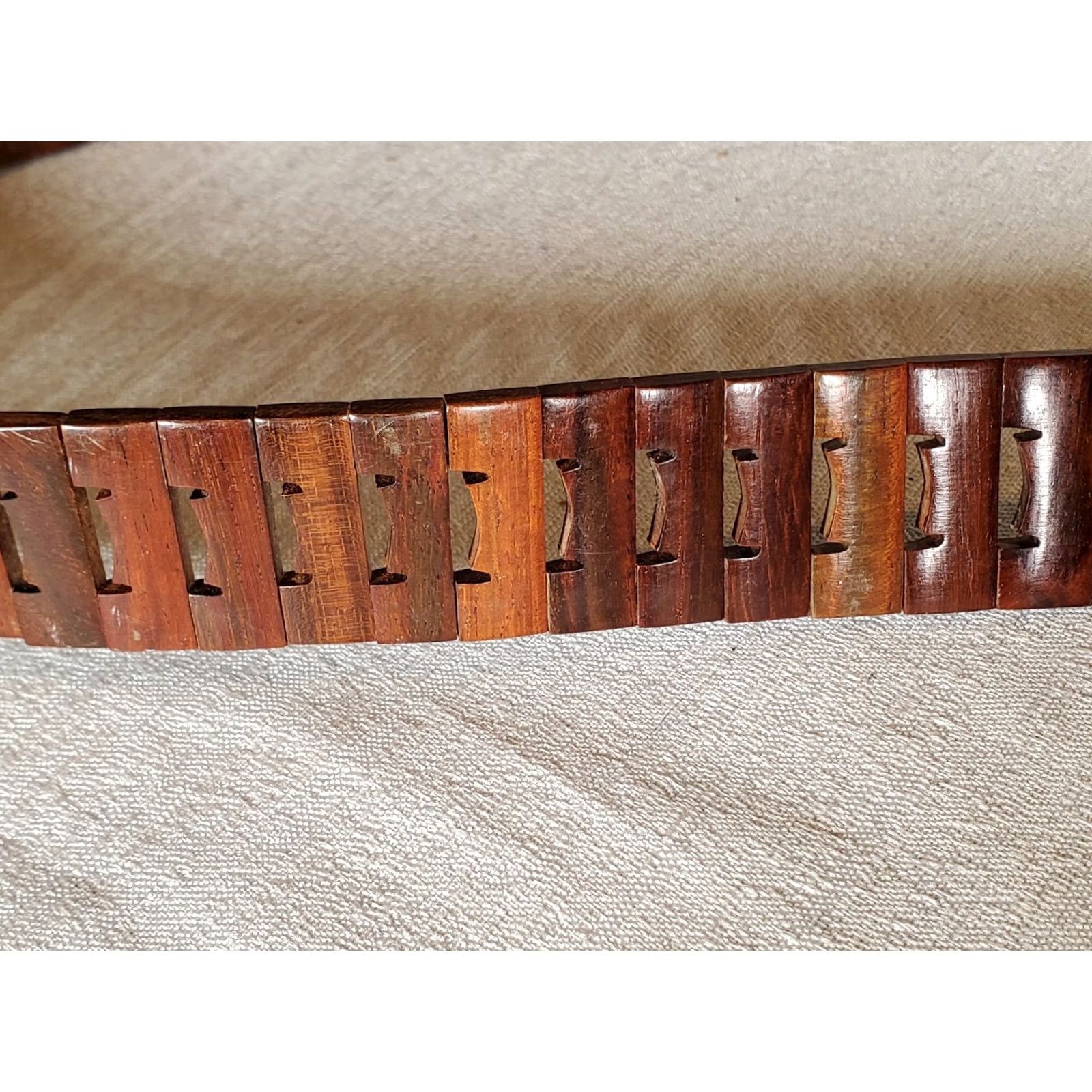 Vintage VINTAGE Handmade Belt Mens 36 - 46 Brown Wooden Universal One Size Size ONE SIZE - 3 Thumbnail