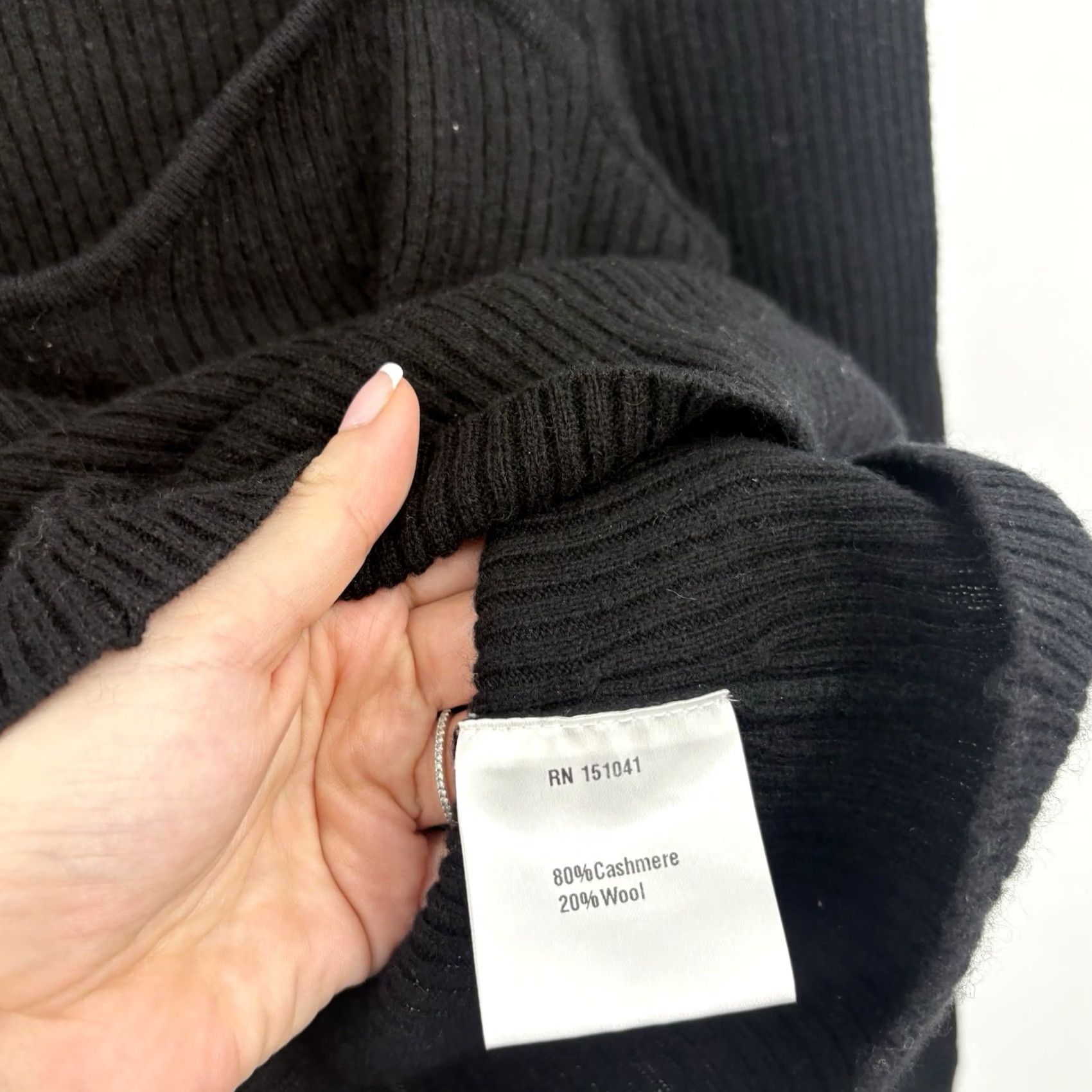 Vintage Caara Cashmere Sweater Women M Sweetheart Ribbed Quiet Luxury Soft Parisian Pullover Knit Black Long Sleeve Flared Sleeve Wool Blend Classic Preppy Size M / US 6-8 / IT 42-44 - 6 Thumbnail