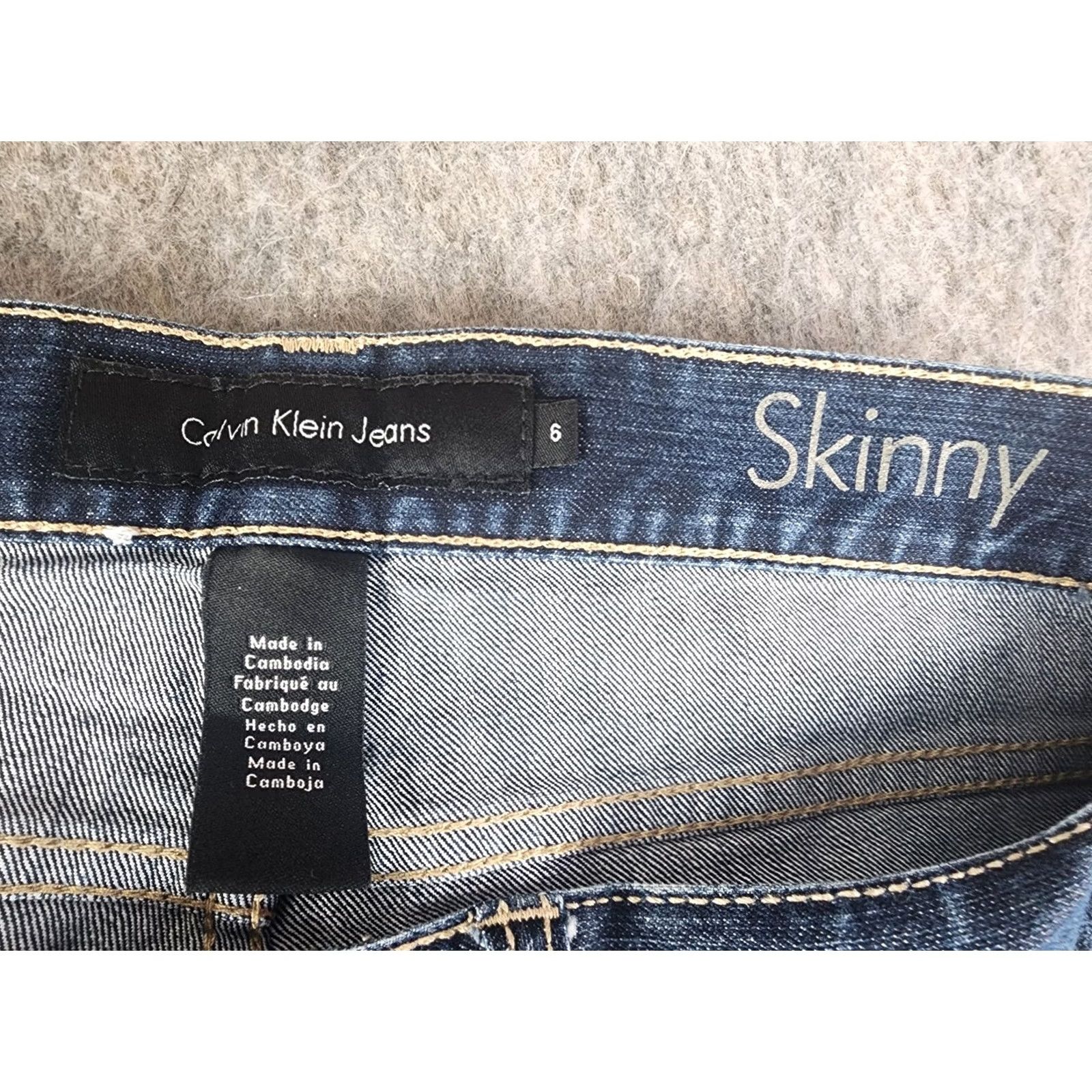 Calvin Klein Calvin Klein Jeans Skinny Womens 6 Mid Rise Stretch Denim Blue 5-Pocket Classic Logo Slim VINTAGE Size 28" / US 6 / IT 42 - 3 Thumbnail