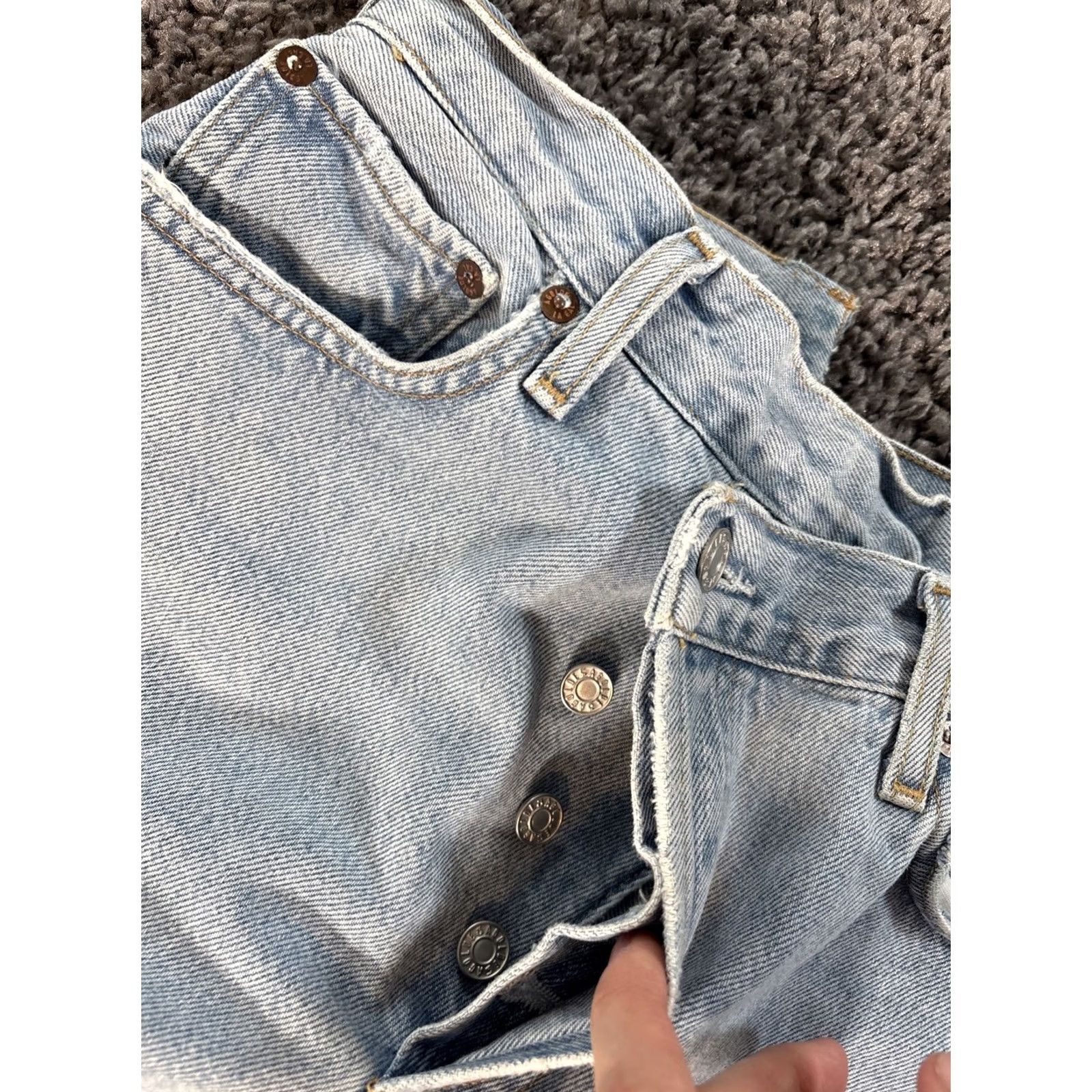 Agolde AGOLDE Jeans Women 27 Criss Cross Light Blue Denim 5-Pocket Straight Relaxed Vintage: No 90s City Bohemian Size 27" / US 4 / IT 40 - 6 Thumbnail