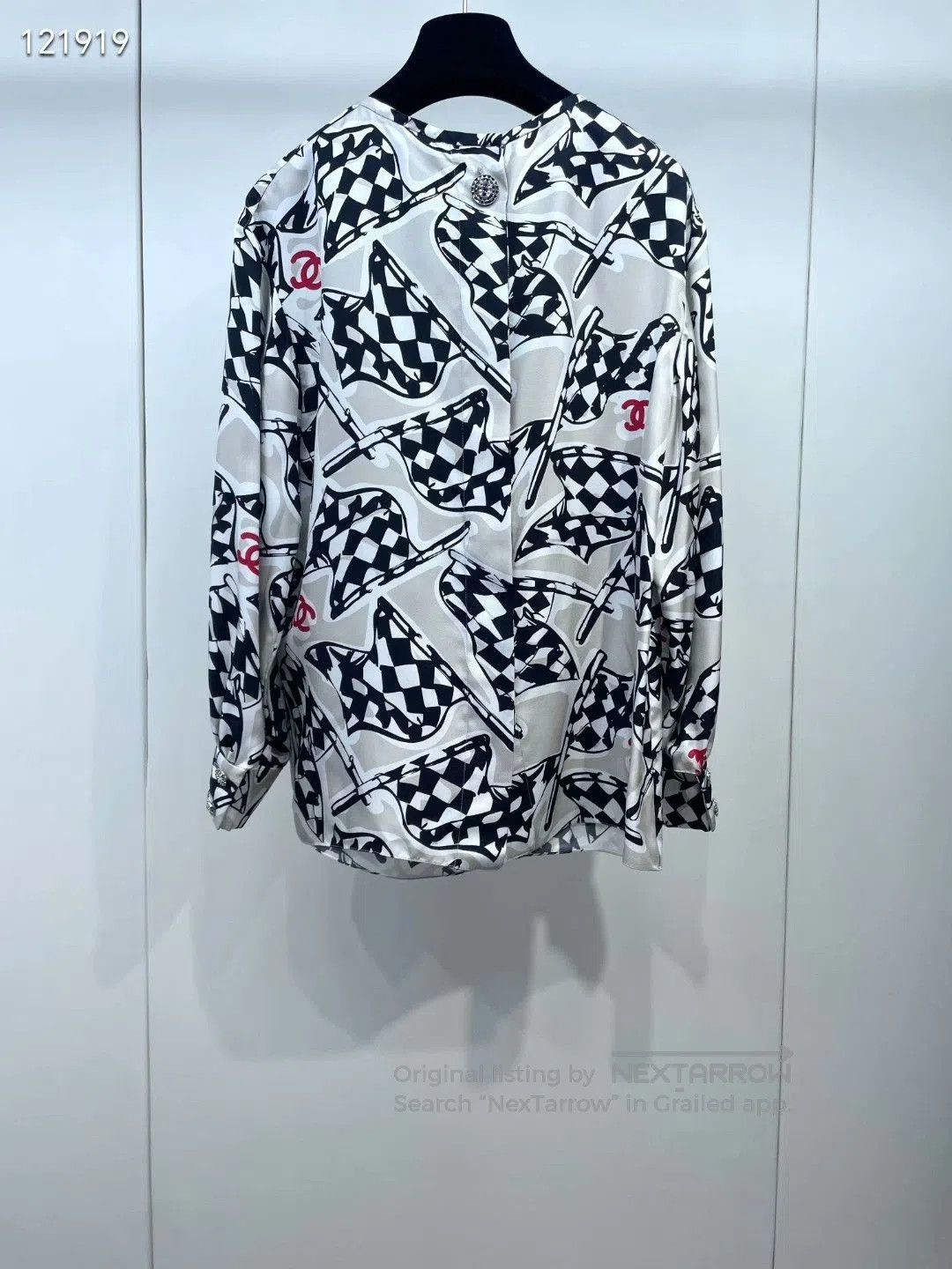Chanel Chanel 23C Silk Racing Print Top. Size XXS / US 00 / IT 34 - 2 Thumbnail